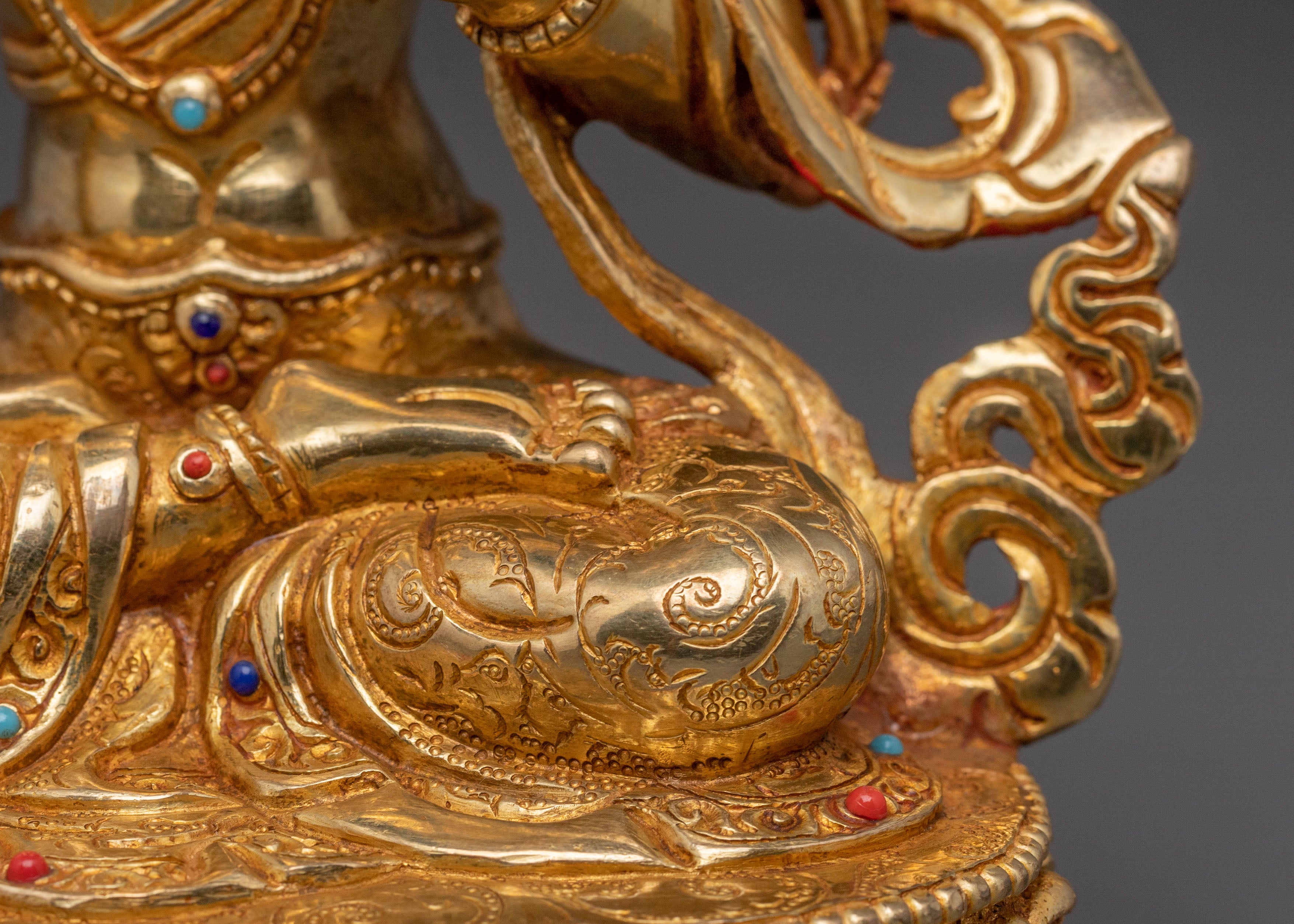 Manjushri Statue Sword of Enlightenment - 24K Gold Gilded