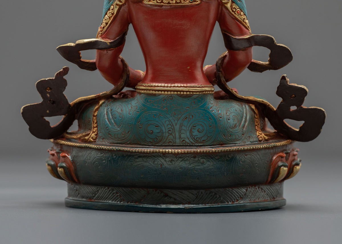 24K Gold Gilded Copper Amitayus Statue | Buddha of Longevity