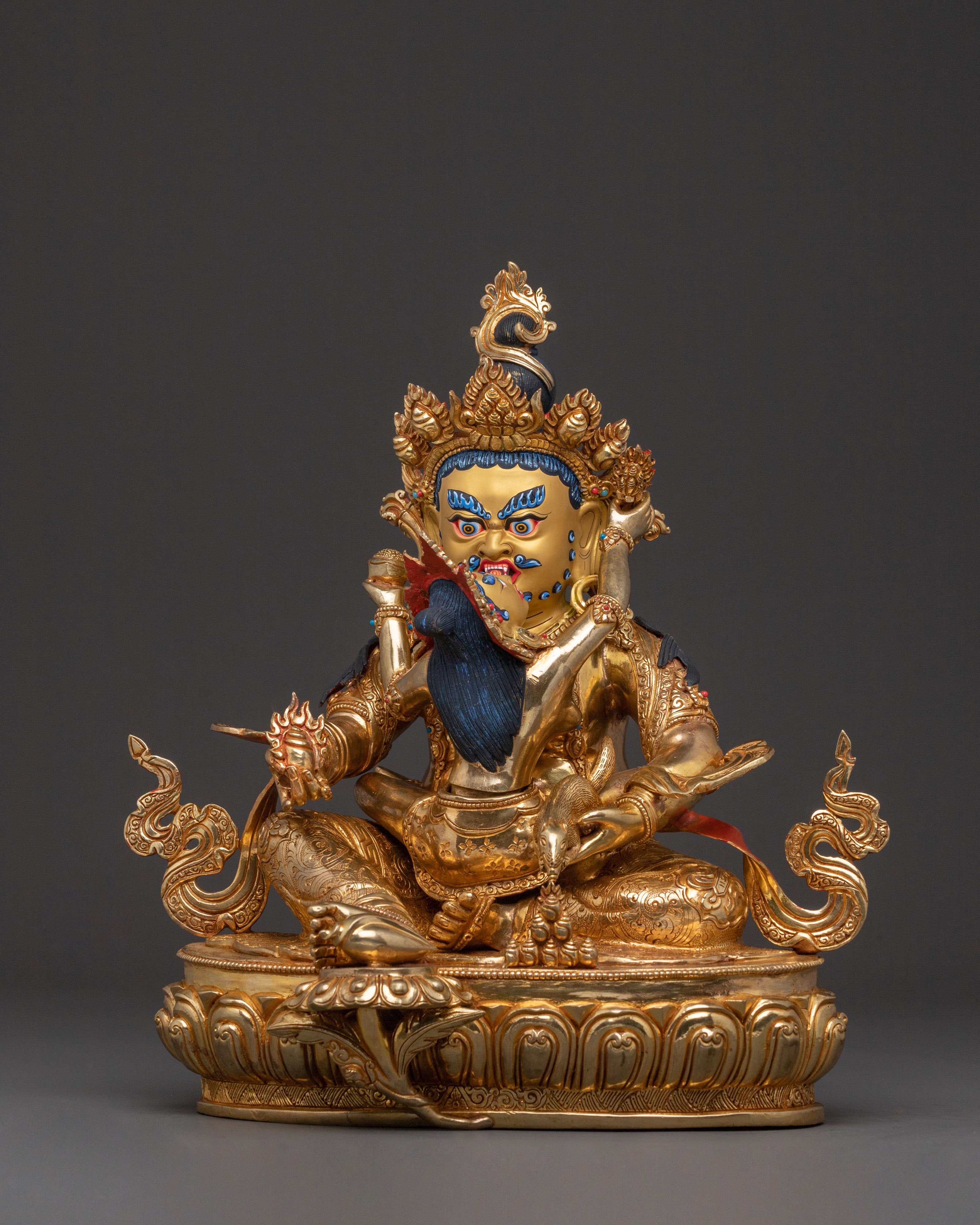 Green Dzambhala Spiritual Statue | Generosity Figure