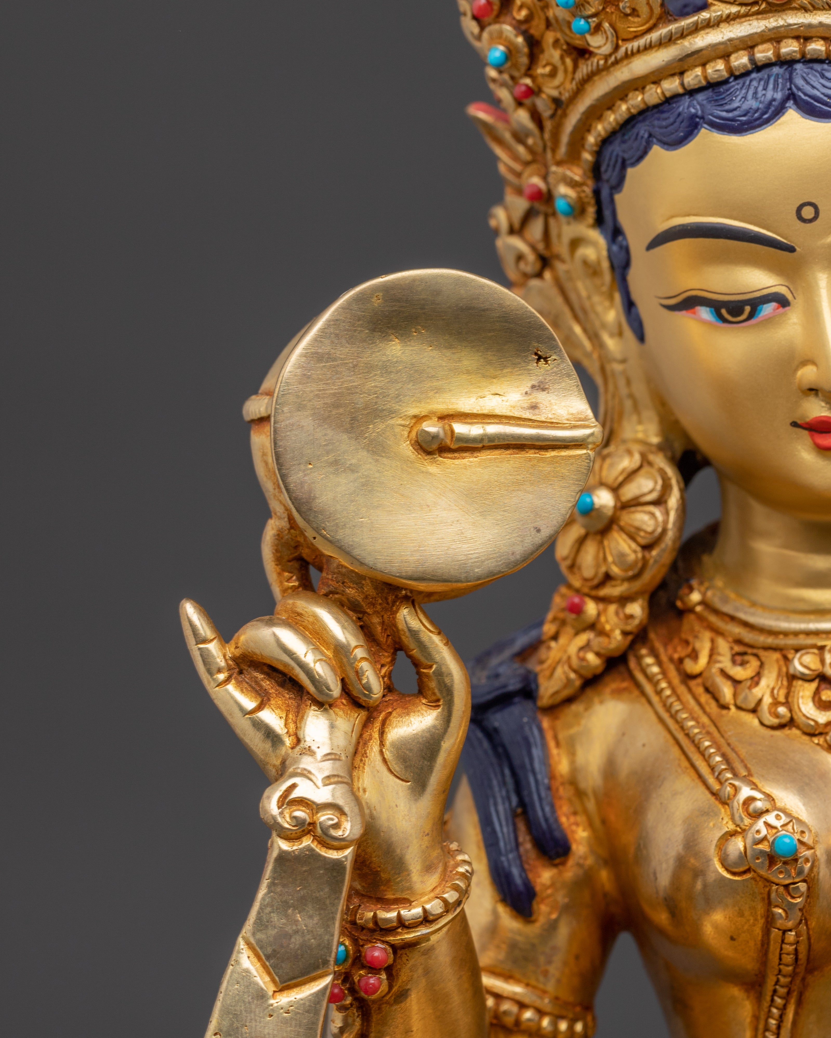 Sitting Machig Labdron Statue: Tibetan Master of Chod