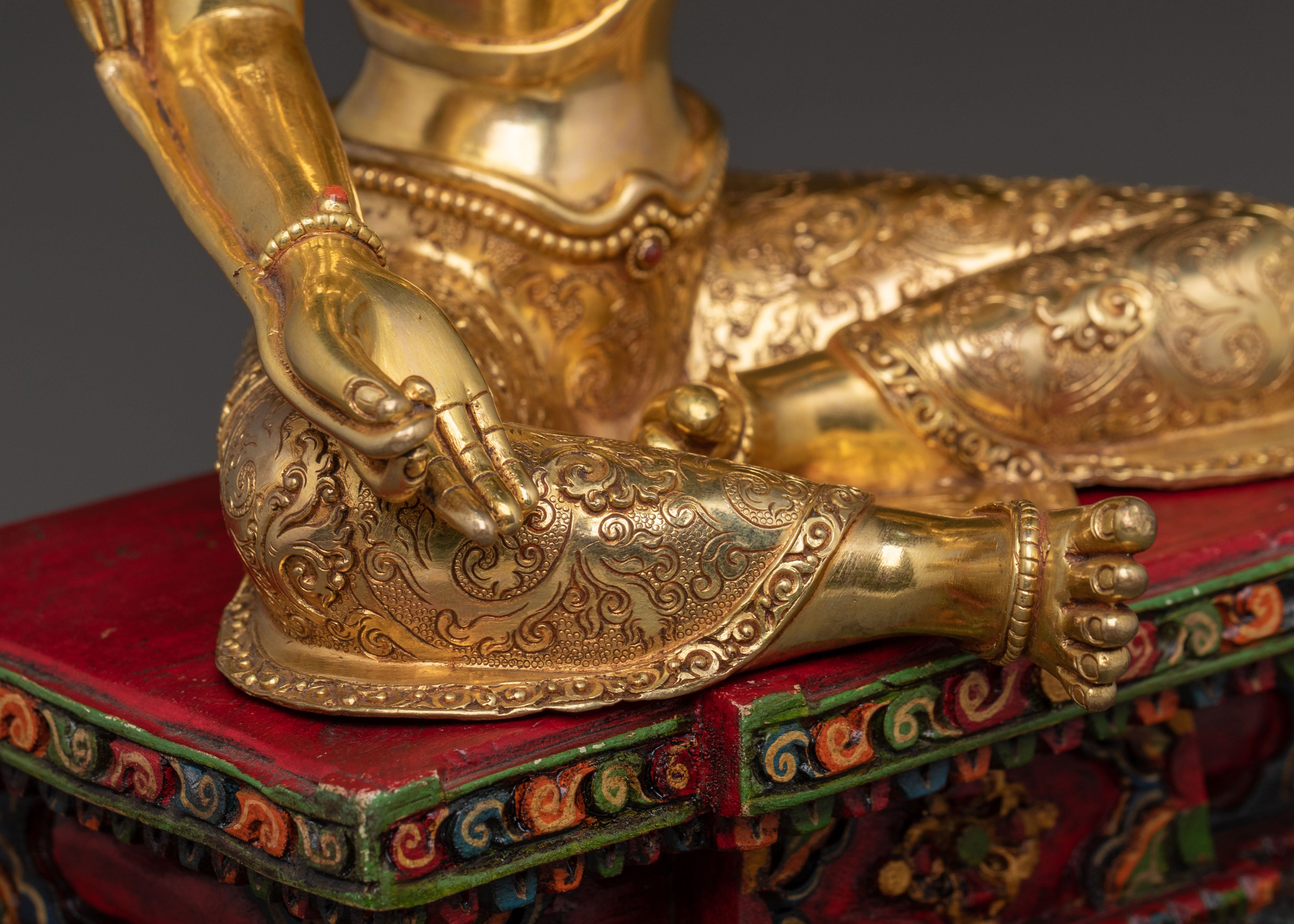 Green Tara 24K Gold Gilded Statue | Home Decor