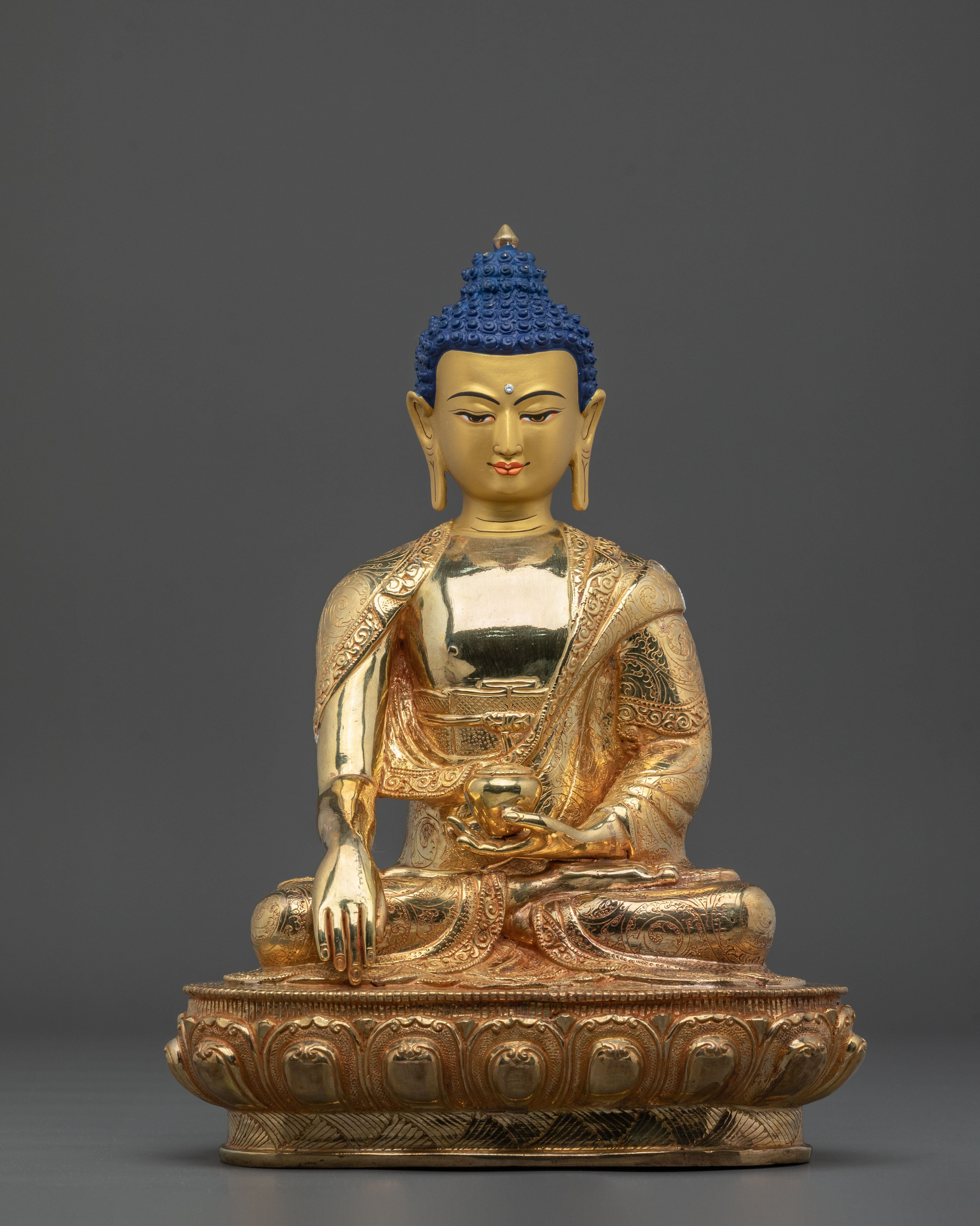Shakyamuni Buddha Sculpture | Handmade Golden Figurine