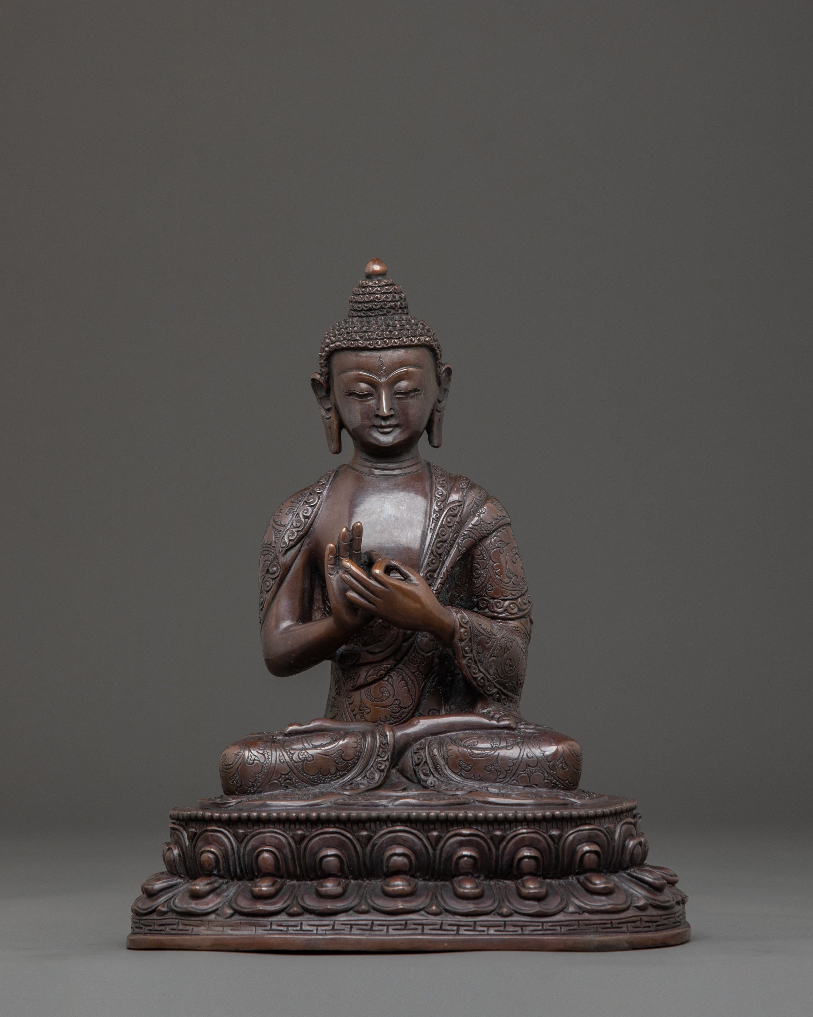 Five Buddha Family Sacred Statue Set | Oxidized Copper