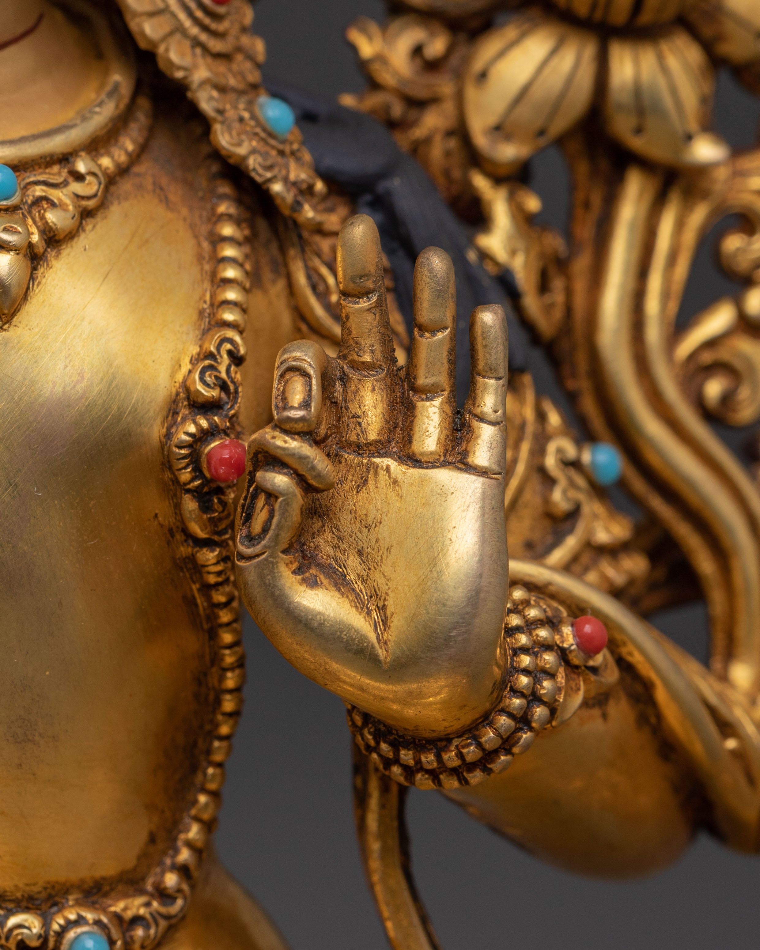 24K Gold Gilded Six Bodhisattva Spiritual Statue Set