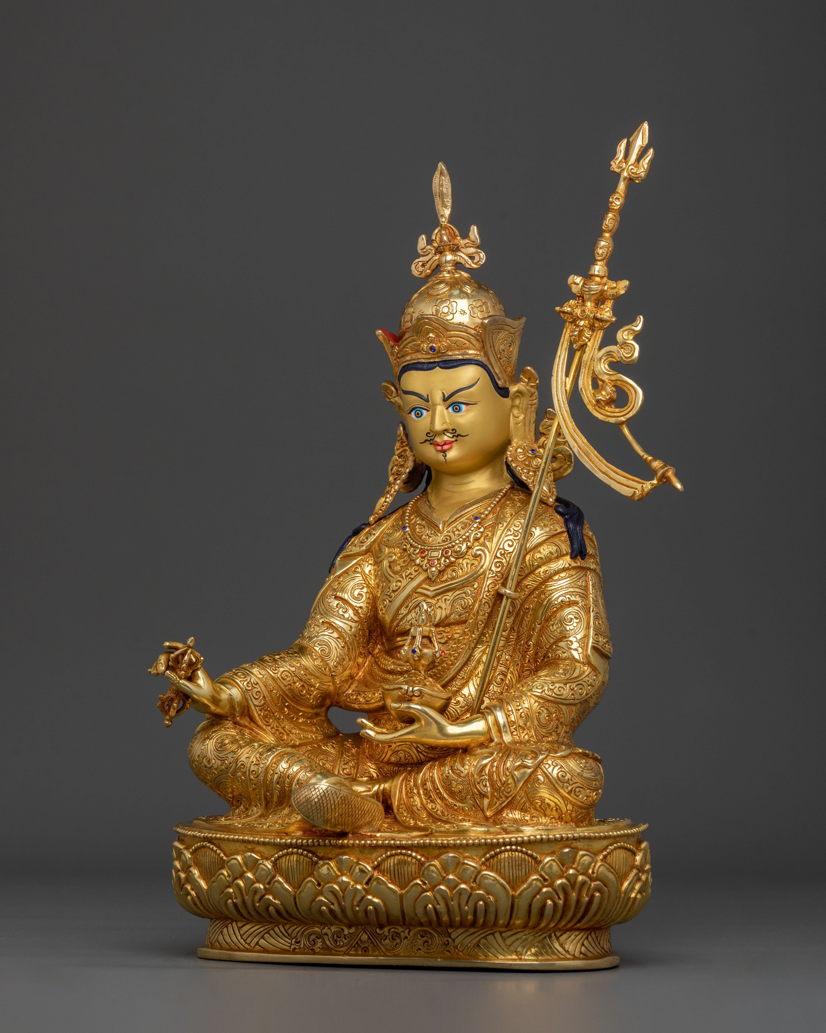 Guru Rinpoche Statue | 24K Gold Gilded Buddhist Master