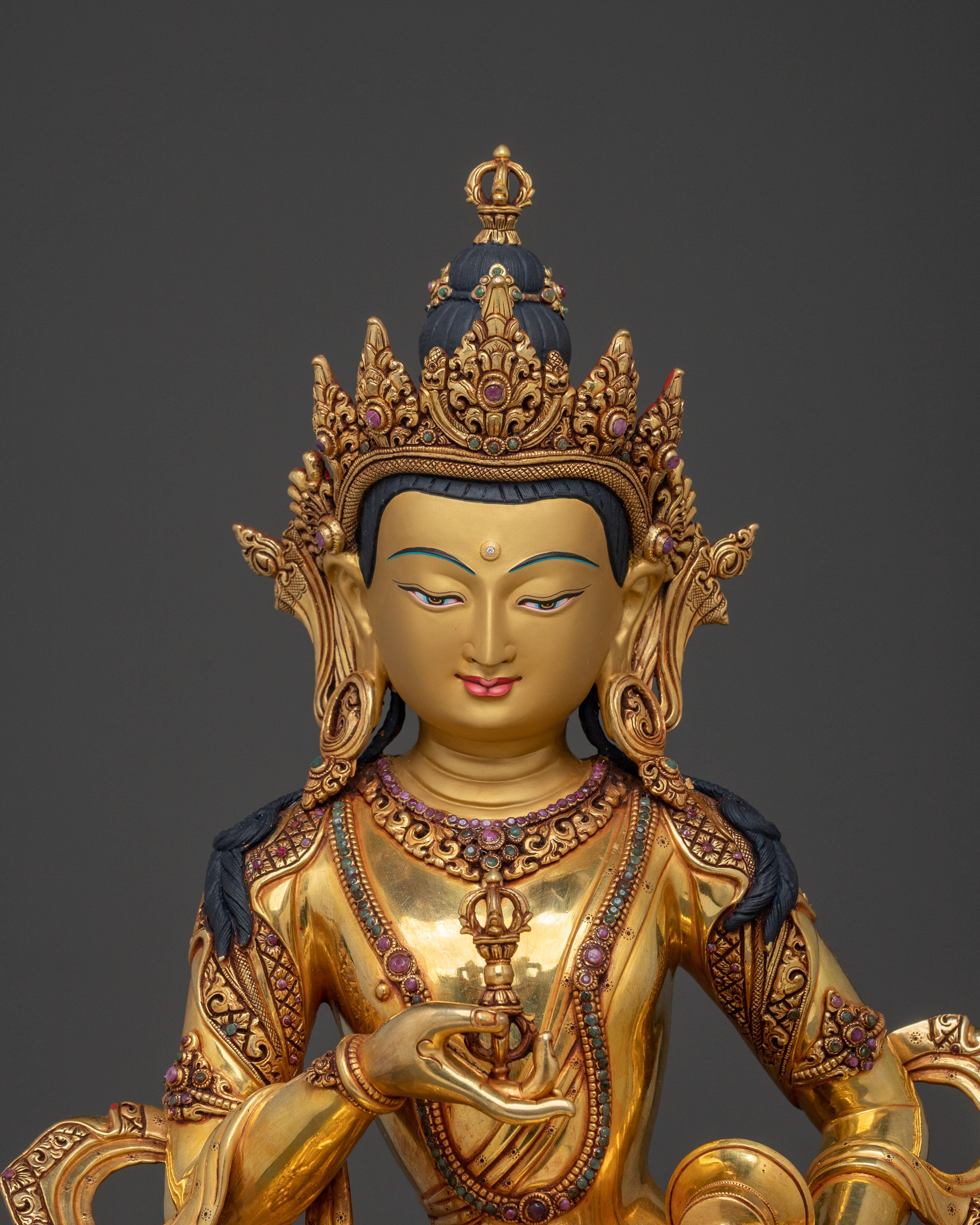 Vajrasattva Peaceful Statue | 24K Gold Gilding