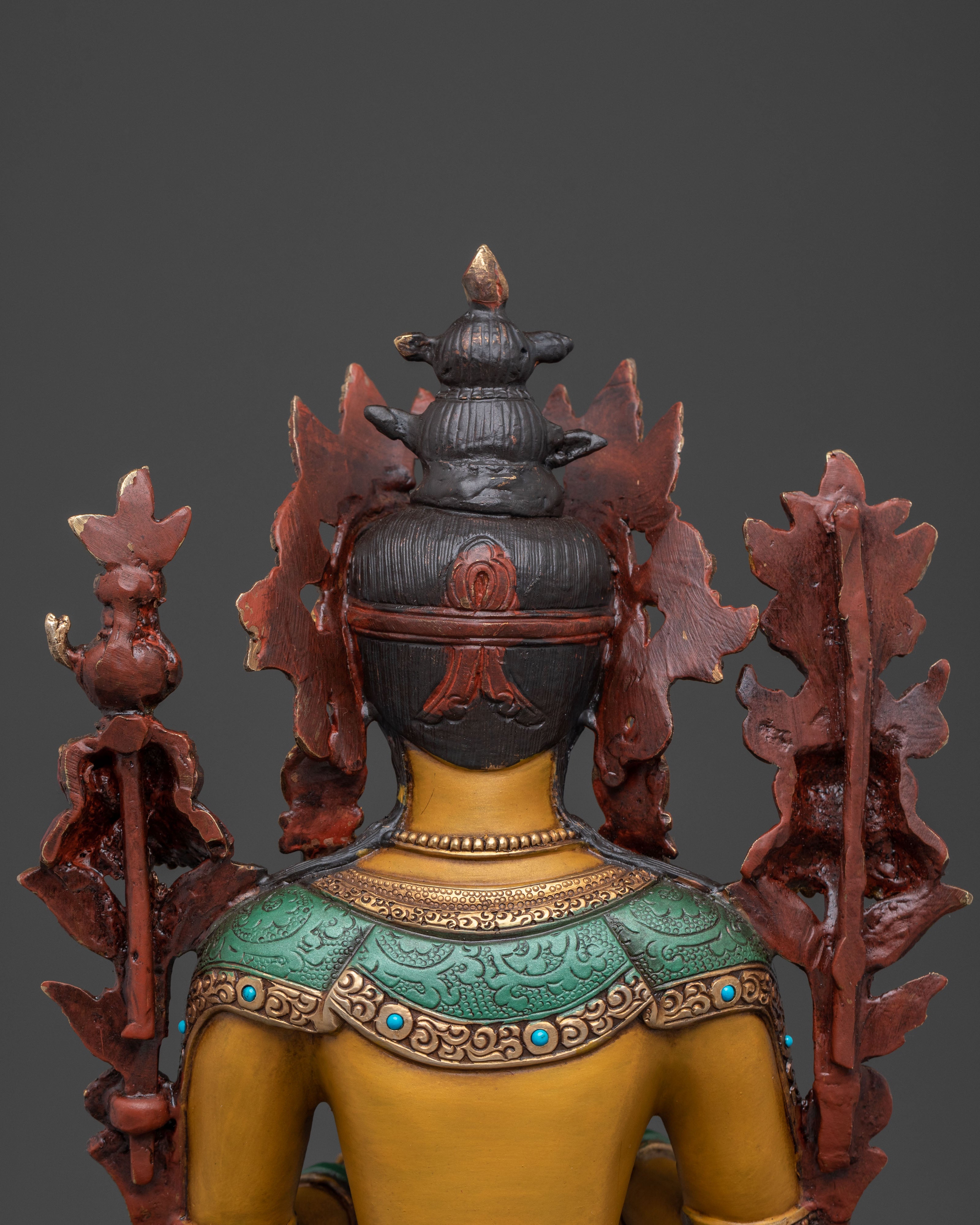 Maitreya Buddha Statue: 24K Gold Gilded Figurine