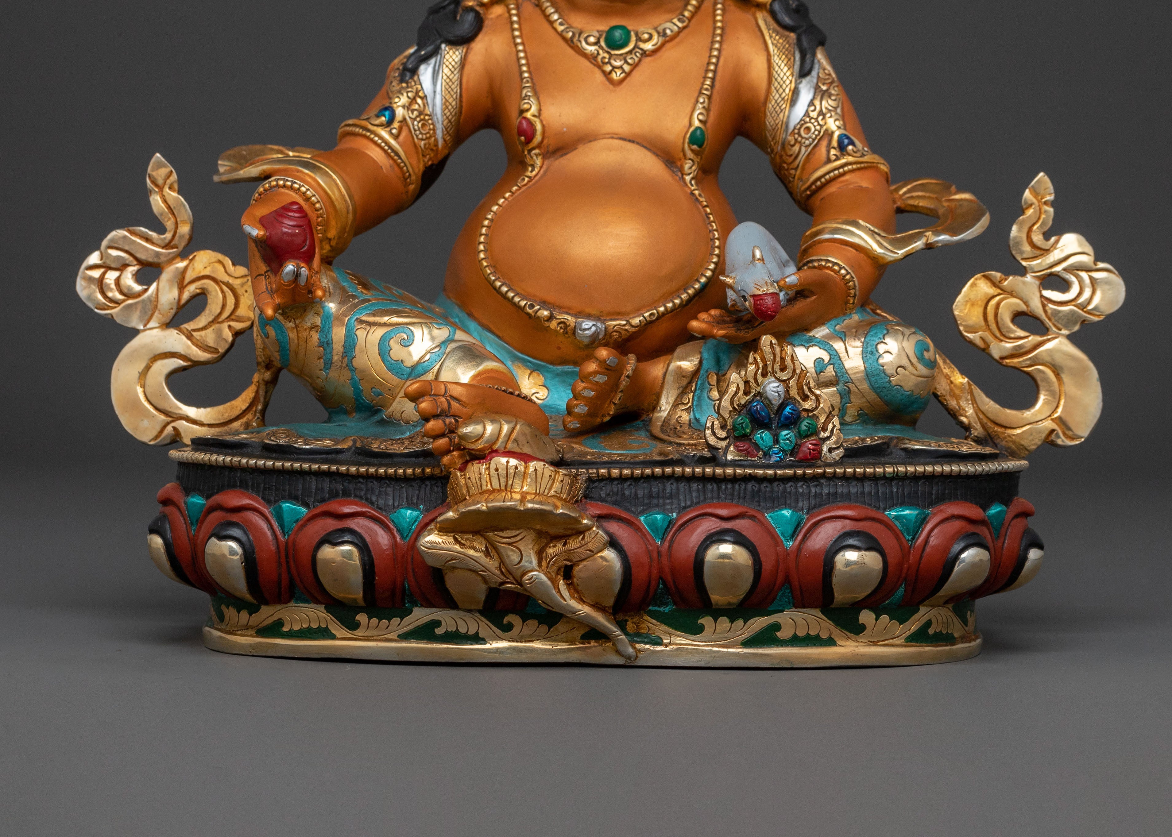 Dzambhala God of Wealth Handcrafted Statue — Gilded Copper Masterpiece