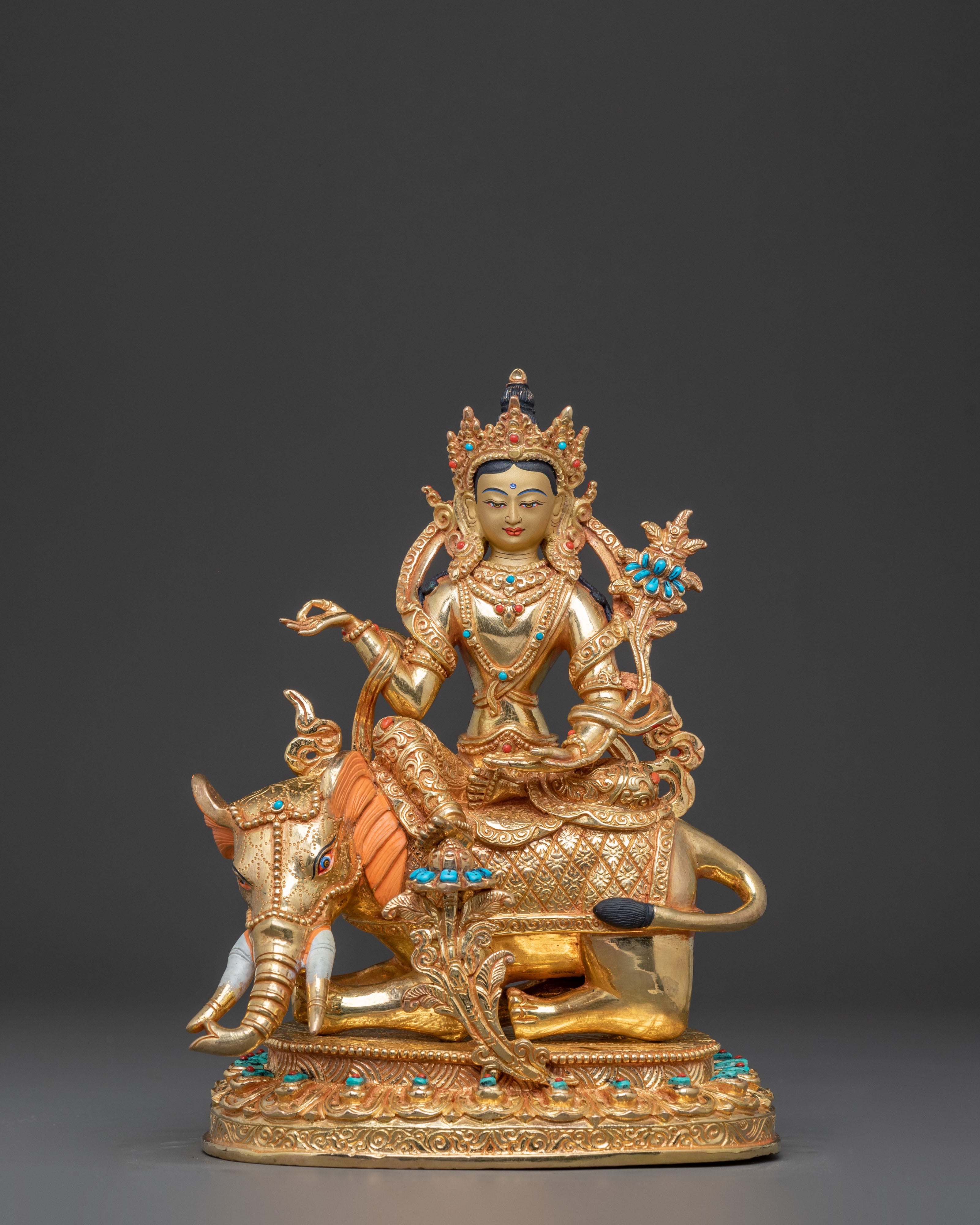 Simhanada Manjushri and Samantabhadra Statue Set