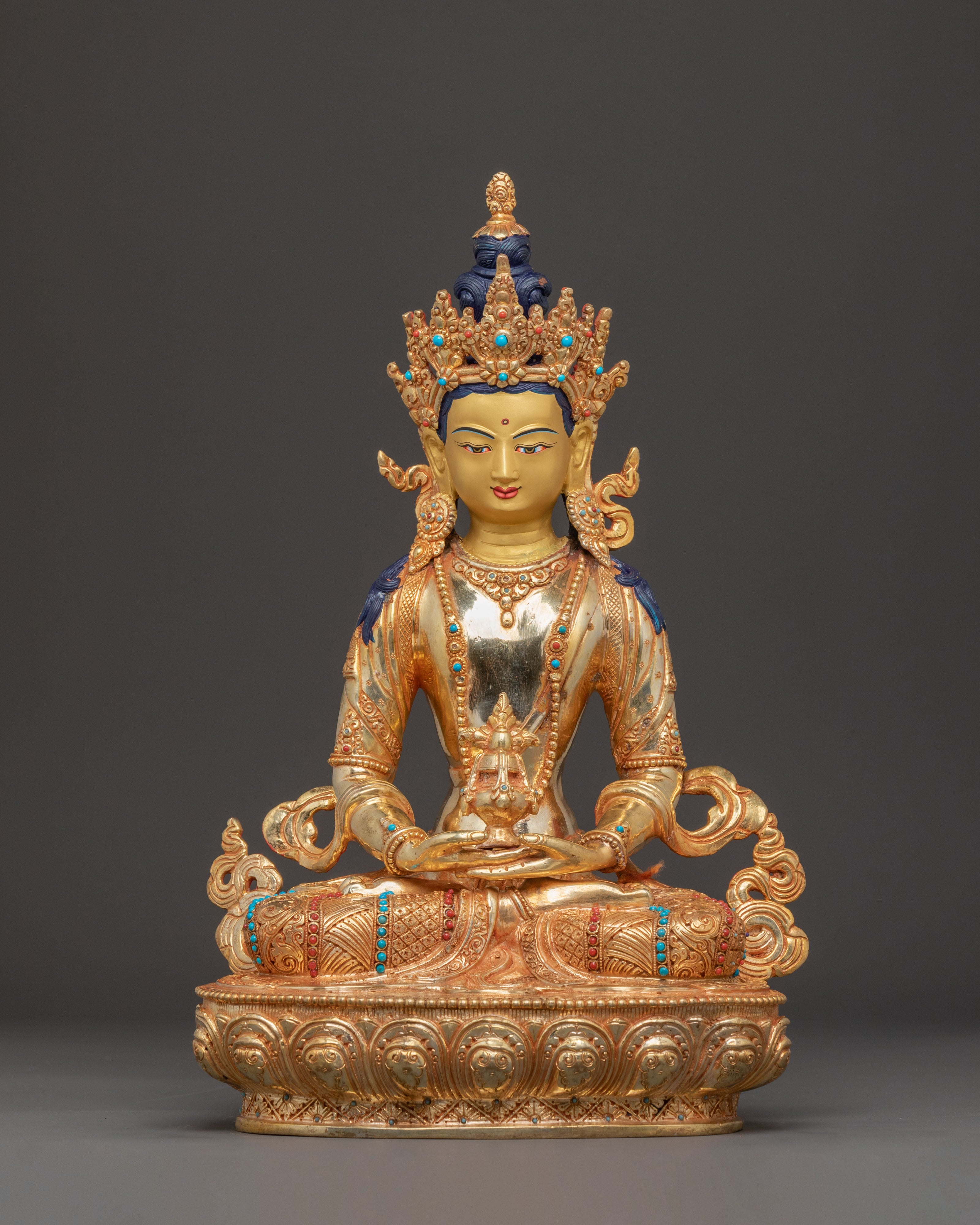 Longevity Amitayus 24K Gold Gilded Statue