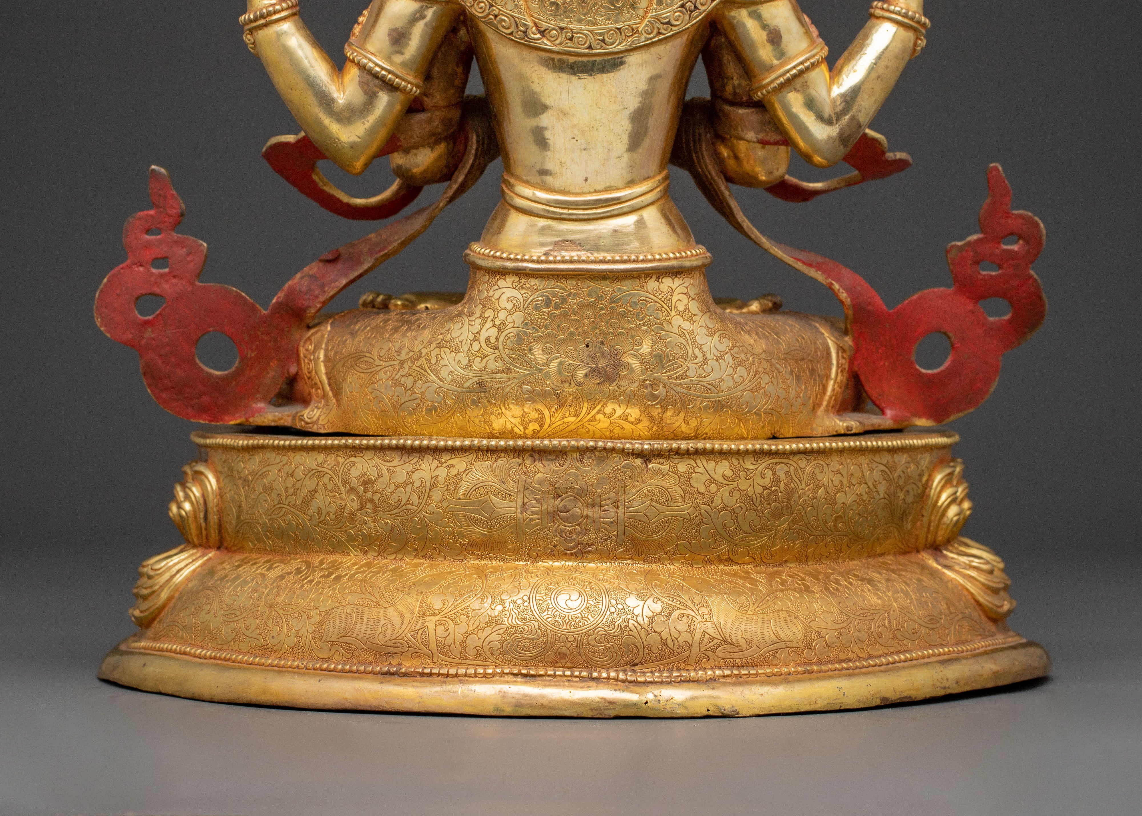 Chenrezig Bodhisattva Blessing Statue – 24K Gold Gilded