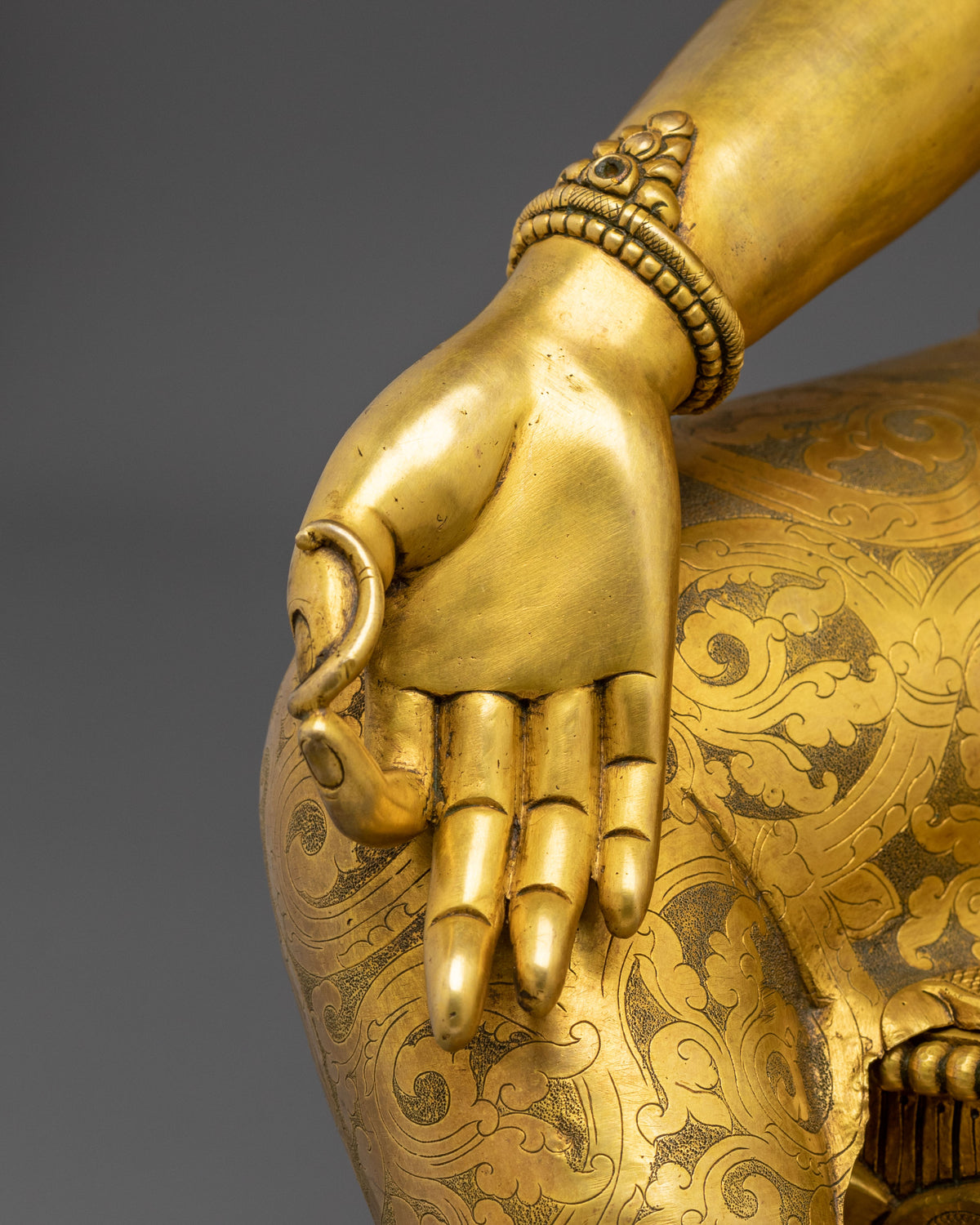Green Tara Statue Goddess of Protection | 24K Gold Gilded Copper Sculpture