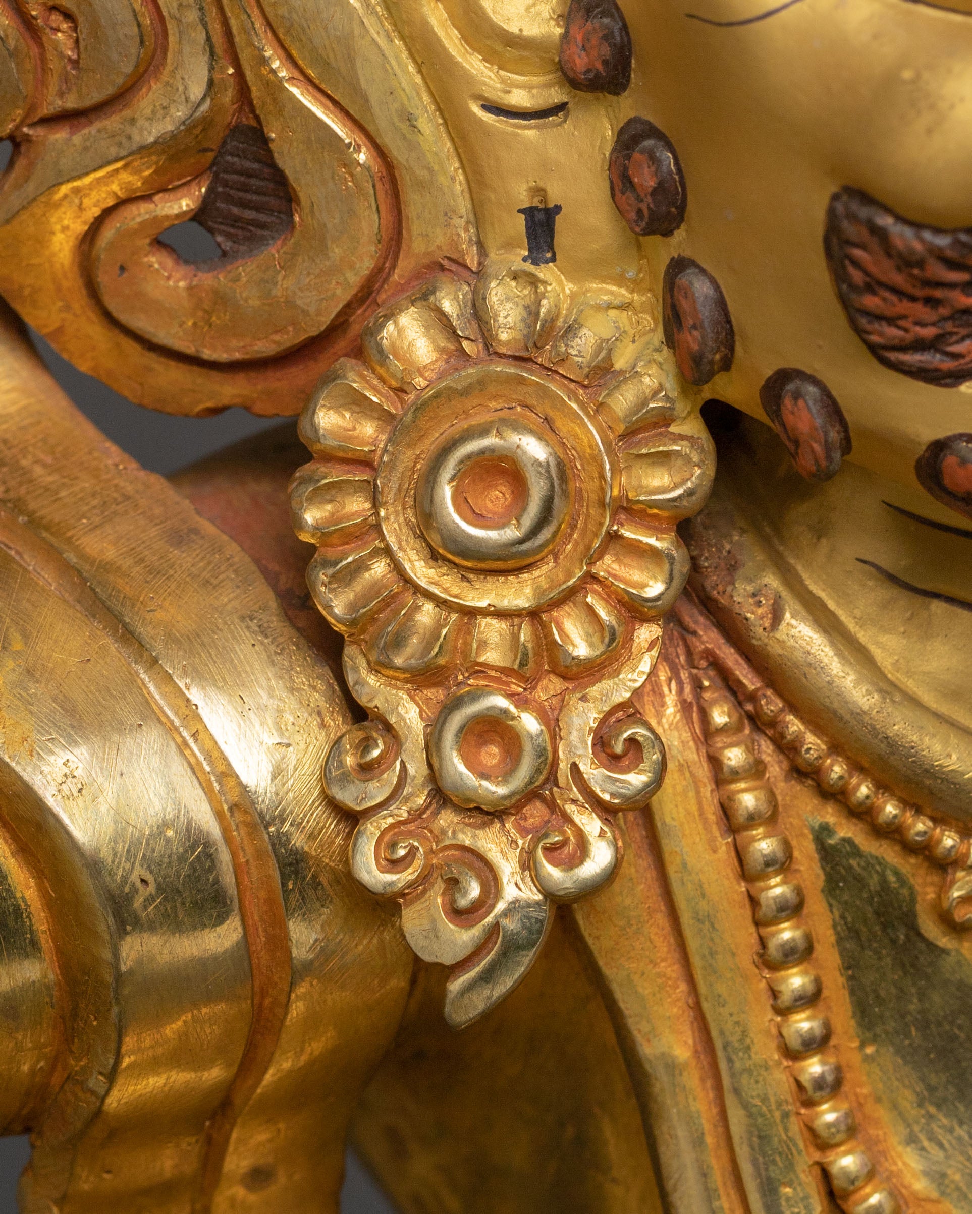 White Dzambhala Statue | 24K Gold Gilded Figurine