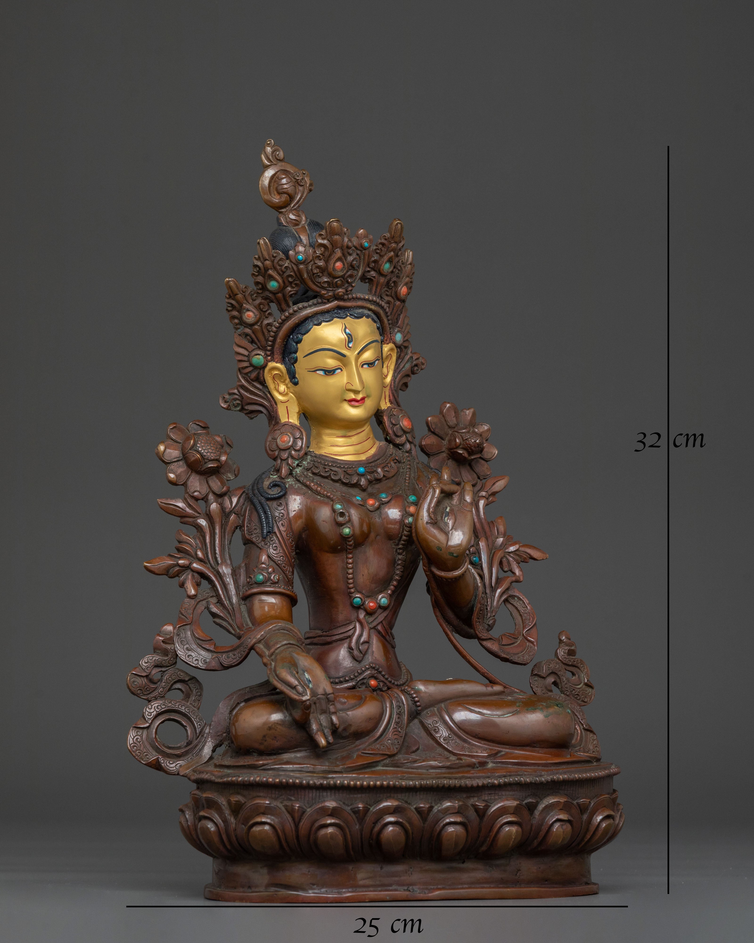 White Tara Sacred Statue | Divine Guardian