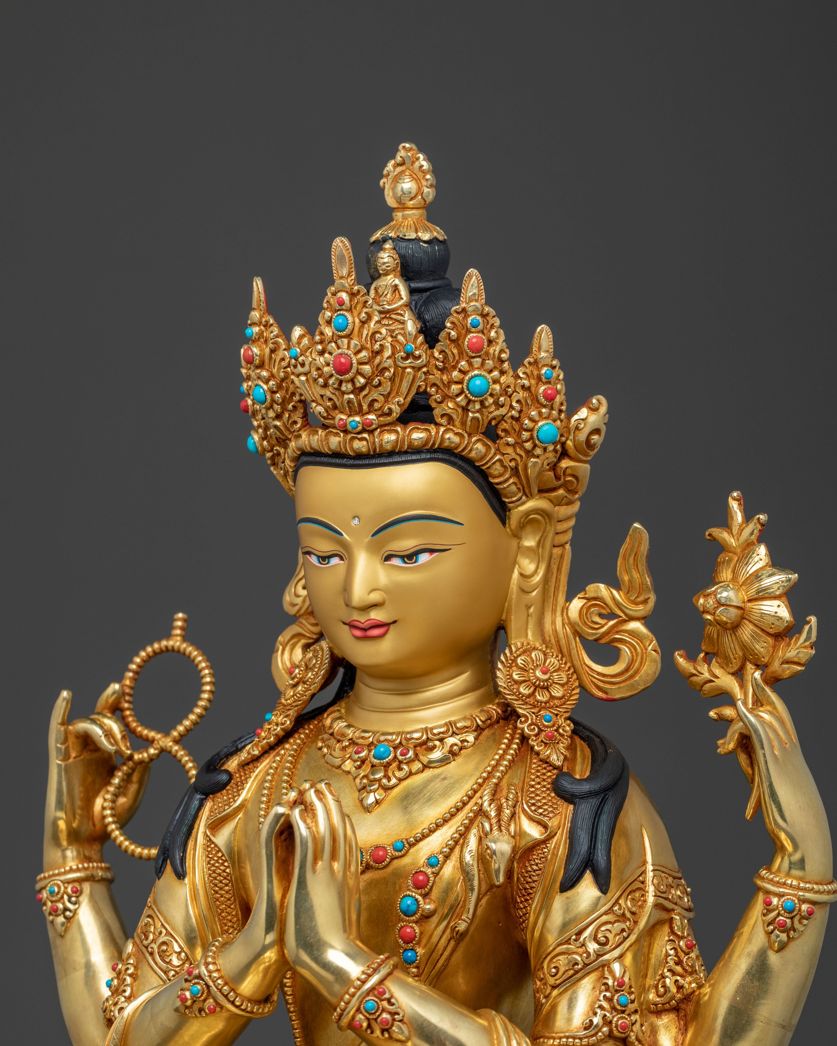 Chenrezig Meditation Statue | Altar Home Decor