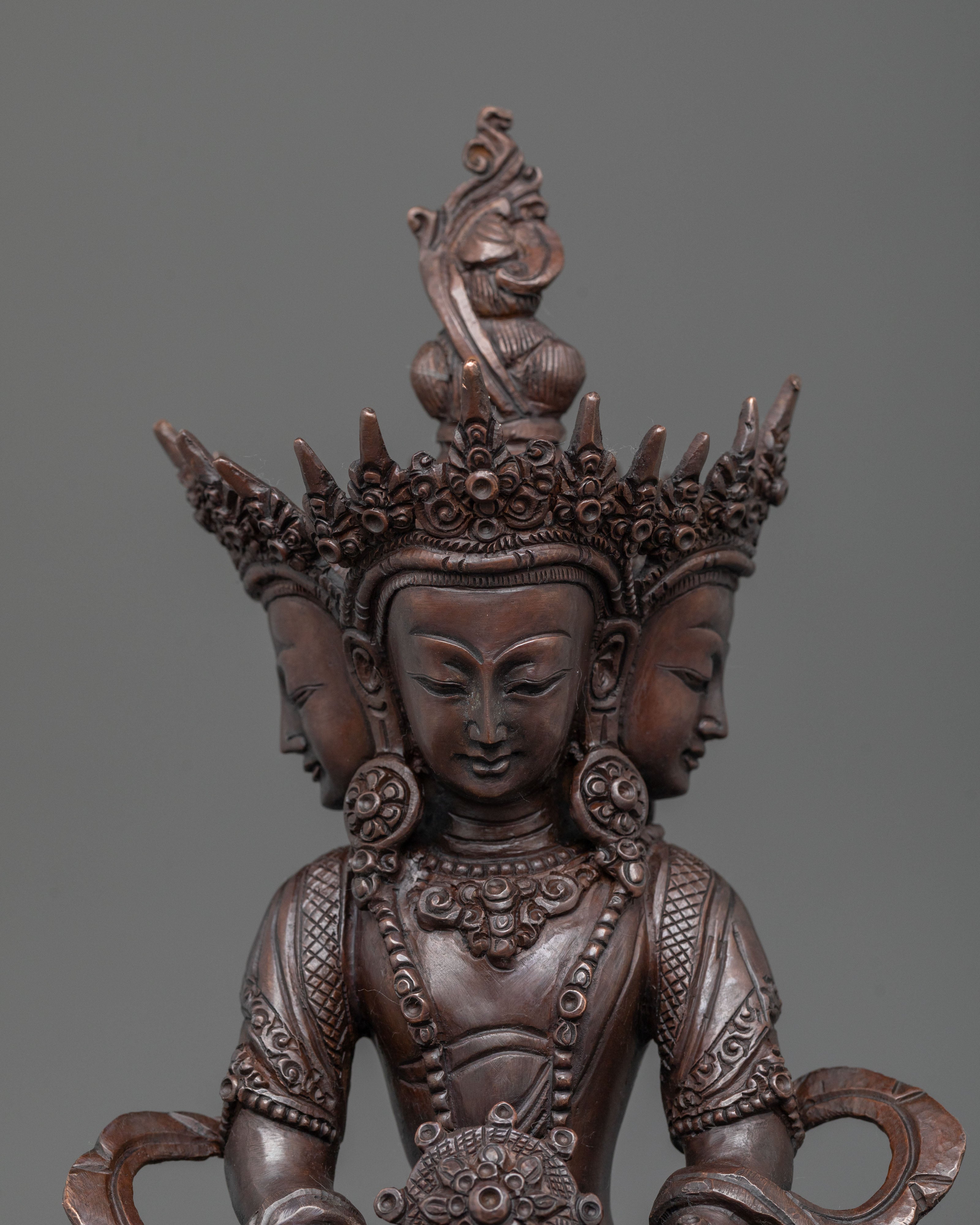 Vairocana Buddha Statue | Oxidized Copper Artistry