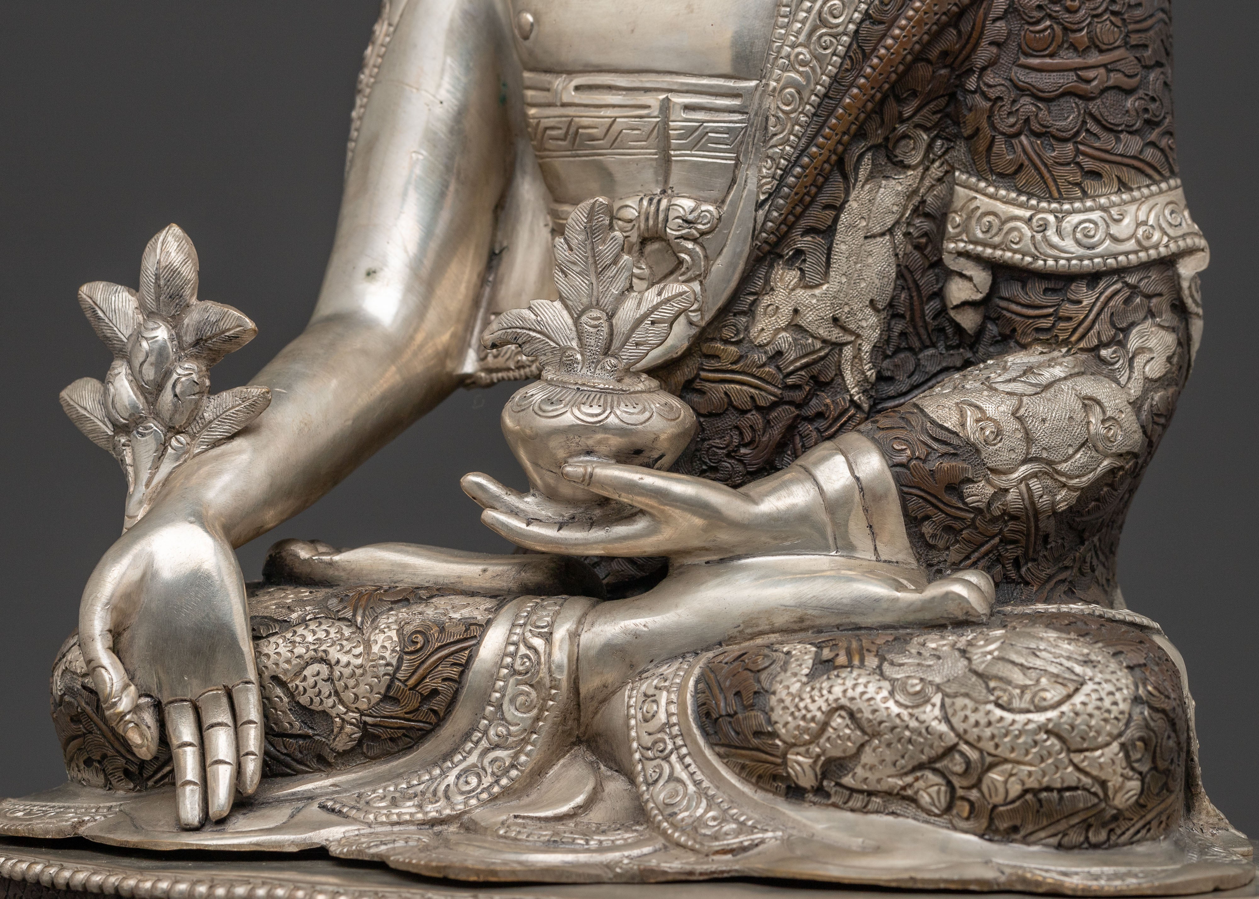 Medicine Buddha: Handcrafted Healing Sculpture