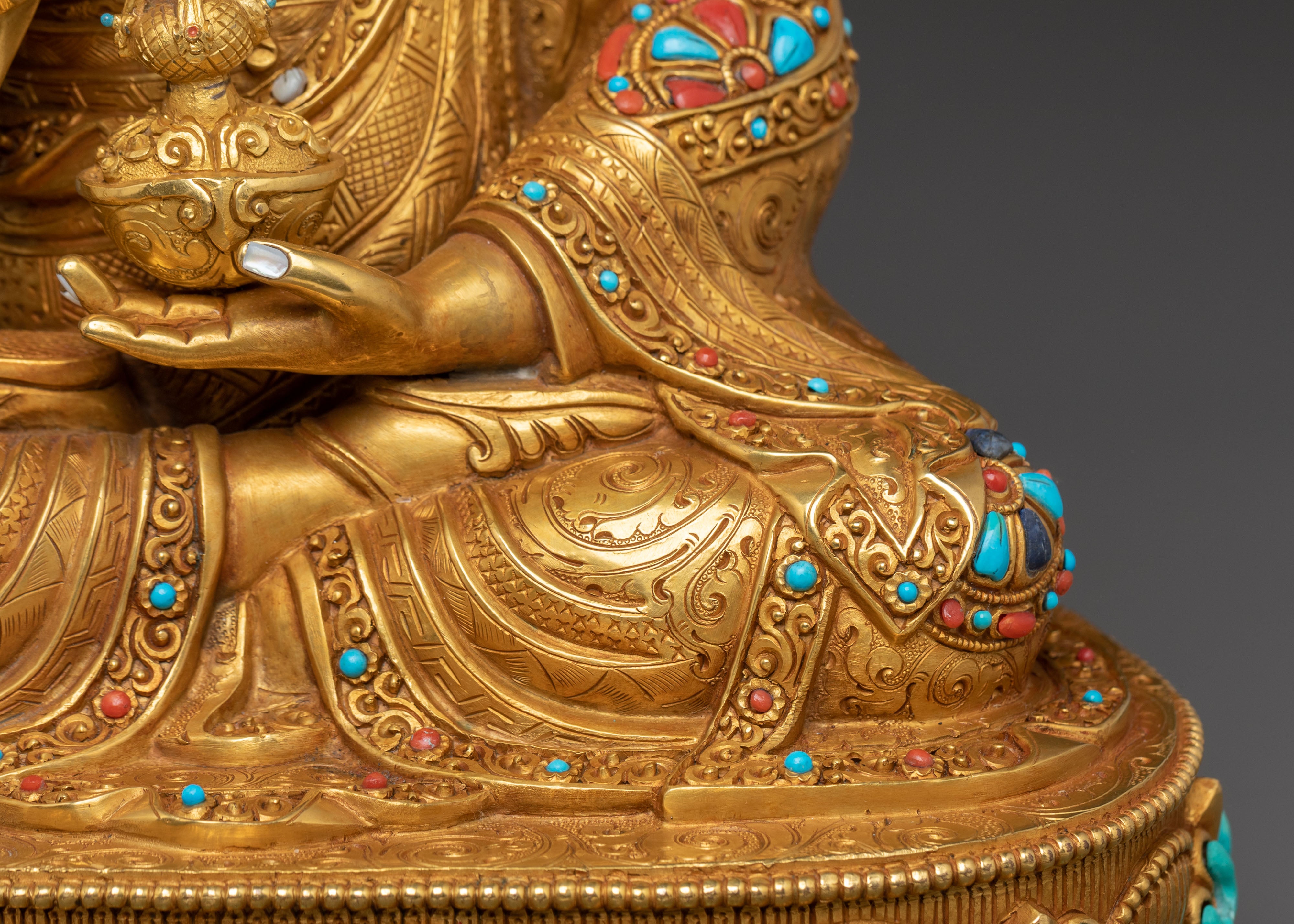 Guru Tsokye Dorje Spiritual Statue | 24k Gold Gilded Figure