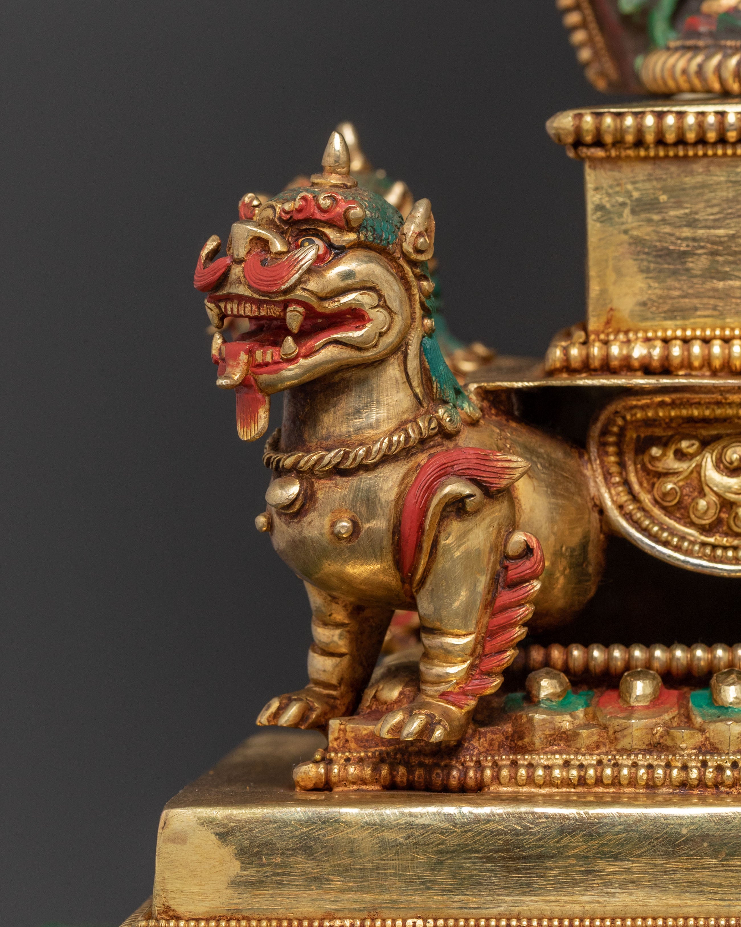 Shakya Mahakala Sacred Statue: 24K Gold Gilded Statue
