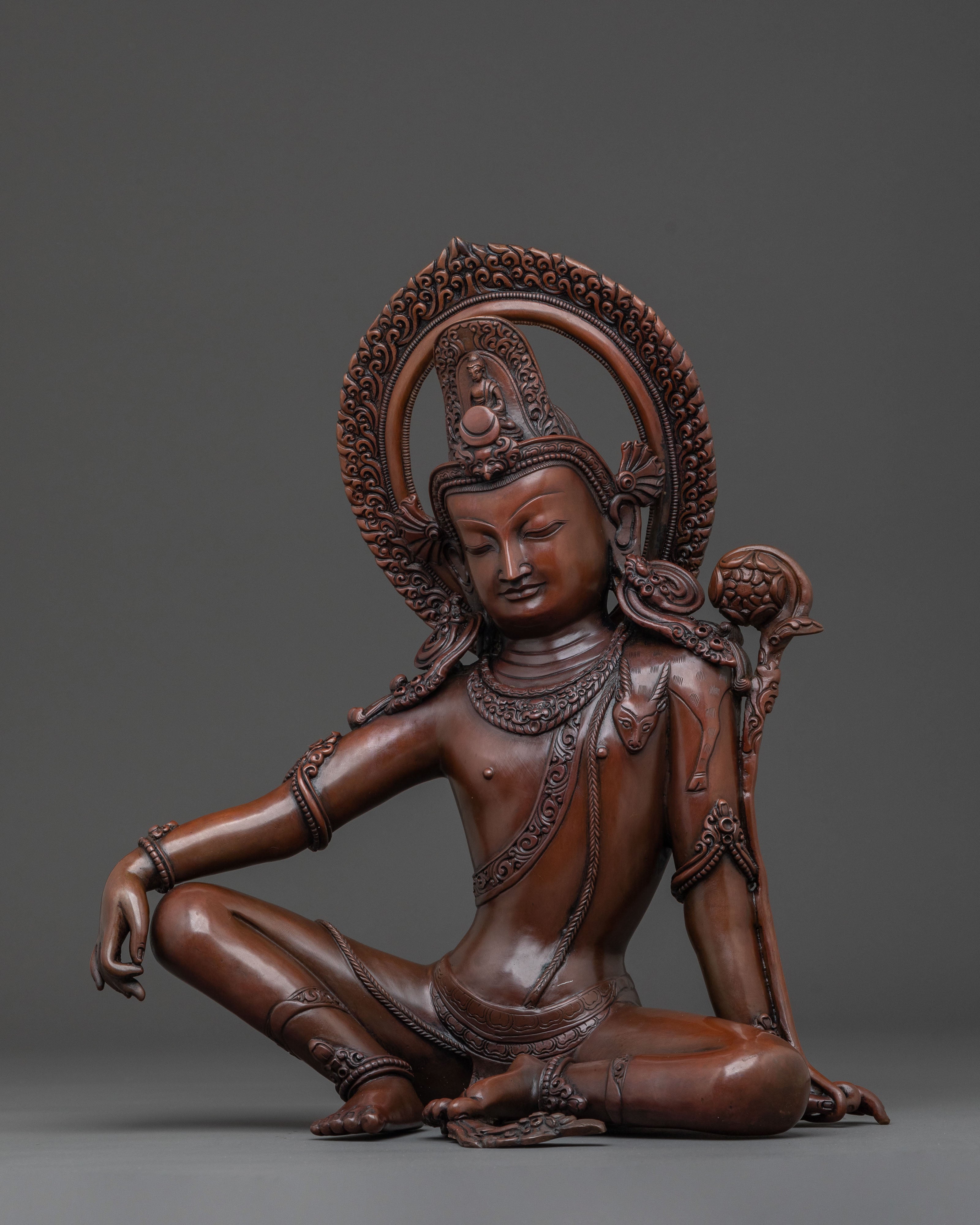 Statue of Eternal Savior Lokeshwor – Oxidized Copper