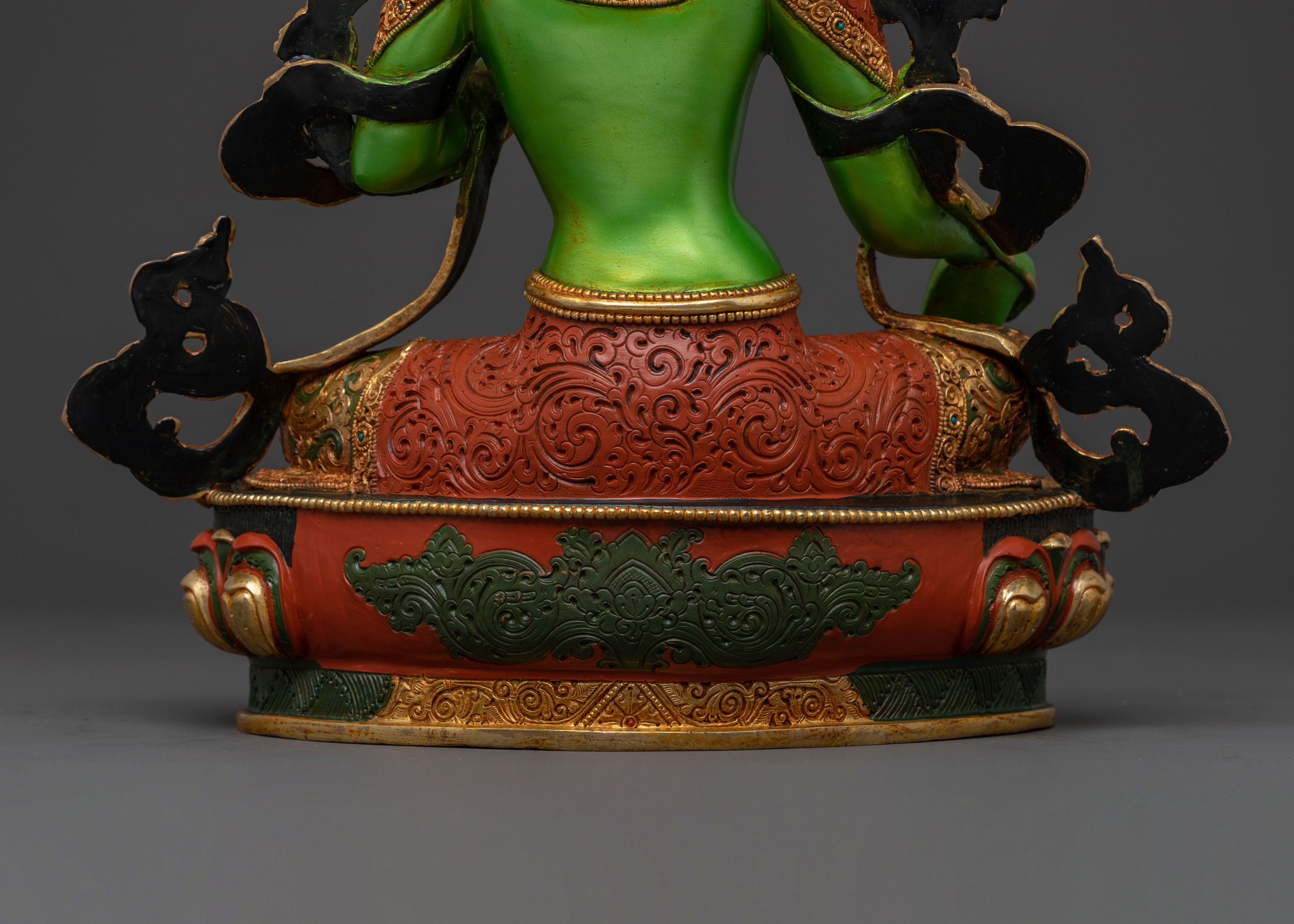 Mother Green Tara Statue | Lotus Seated Guardian