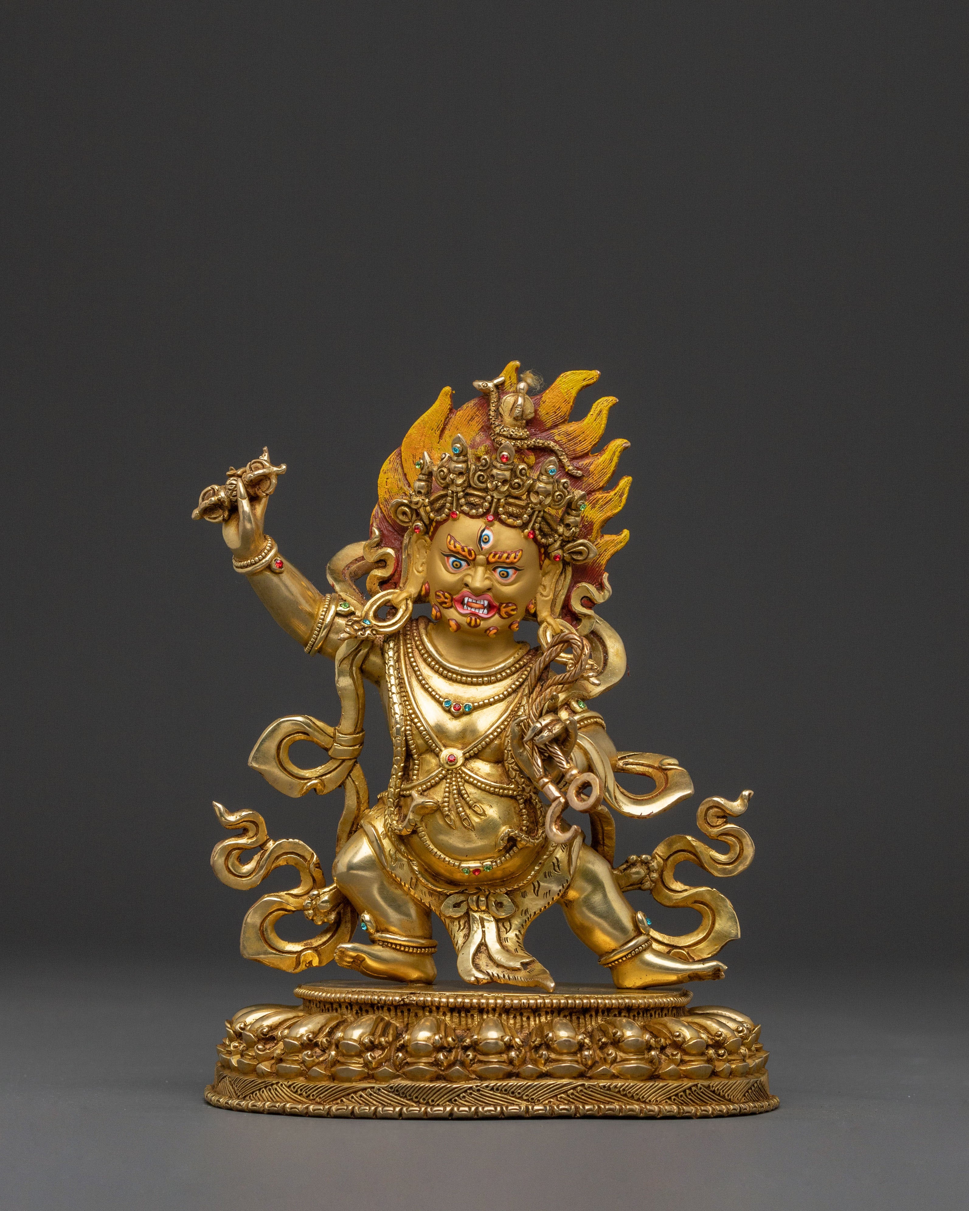 Guardian Vajrapani Golden Statue – Gilded Copper Masterpiece
