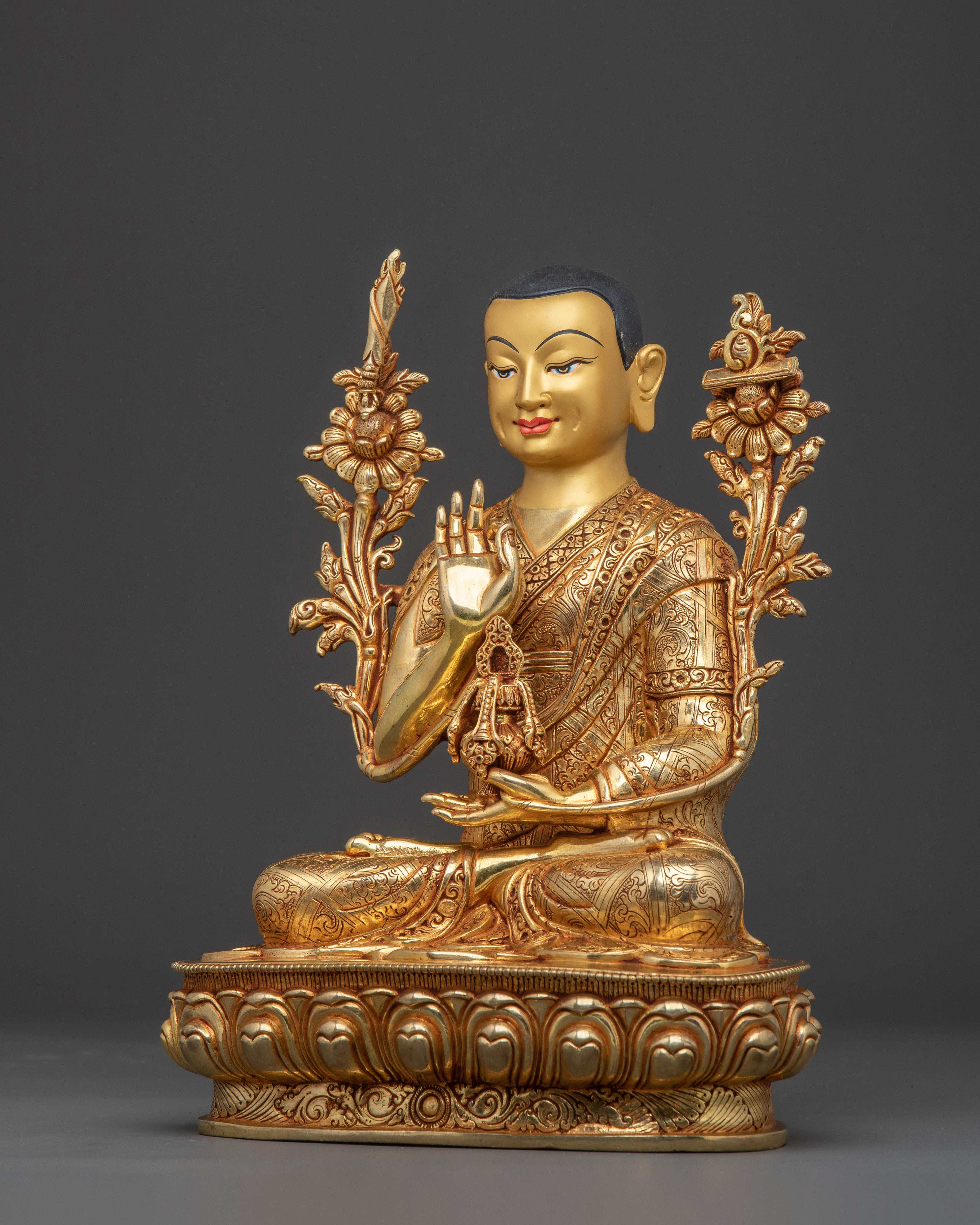 Tsongkhapa Spiritual Statue – 24K Gold Gilded