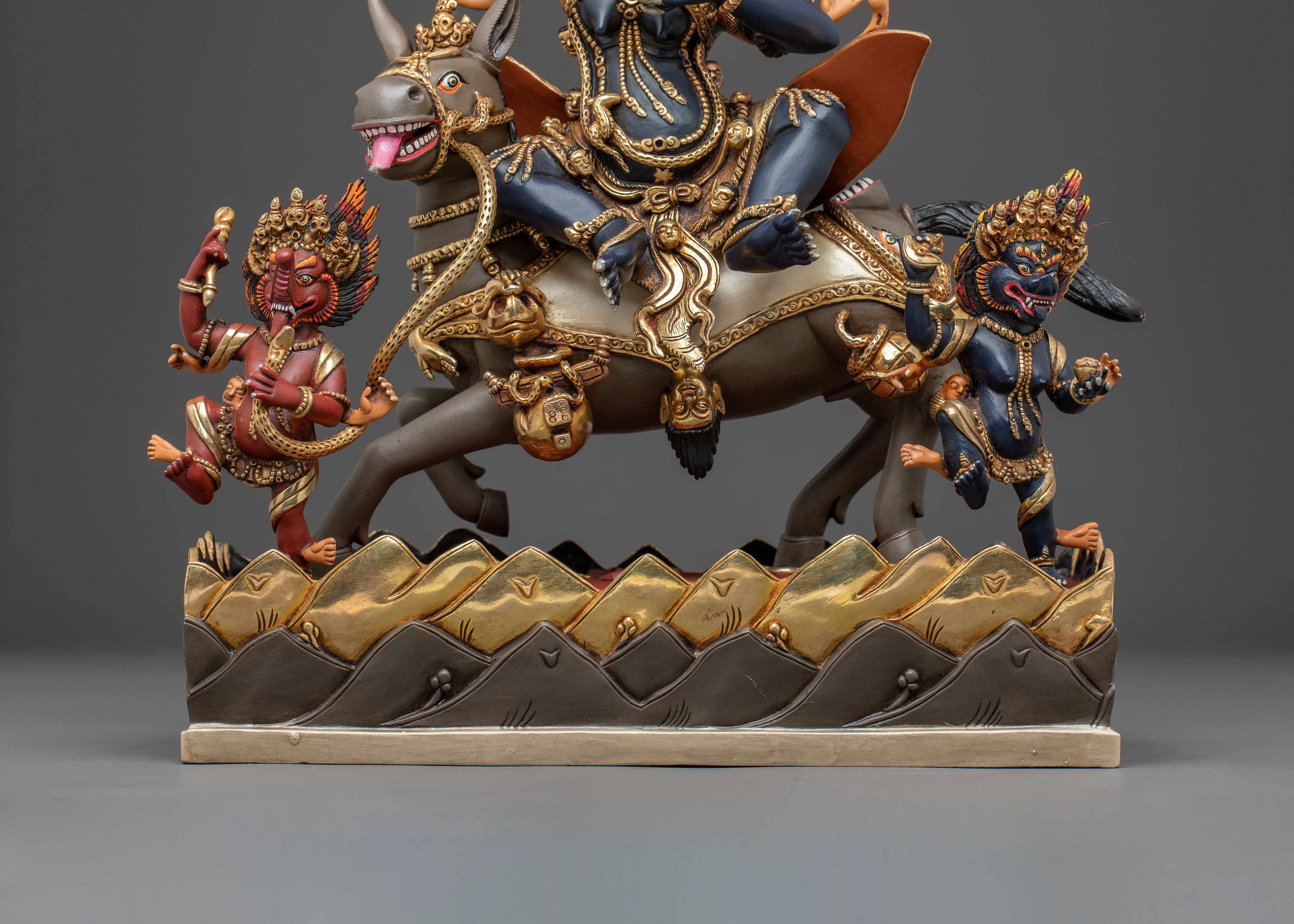 Palden Lhamo: 24k Gold Gilded Wrathful Protector