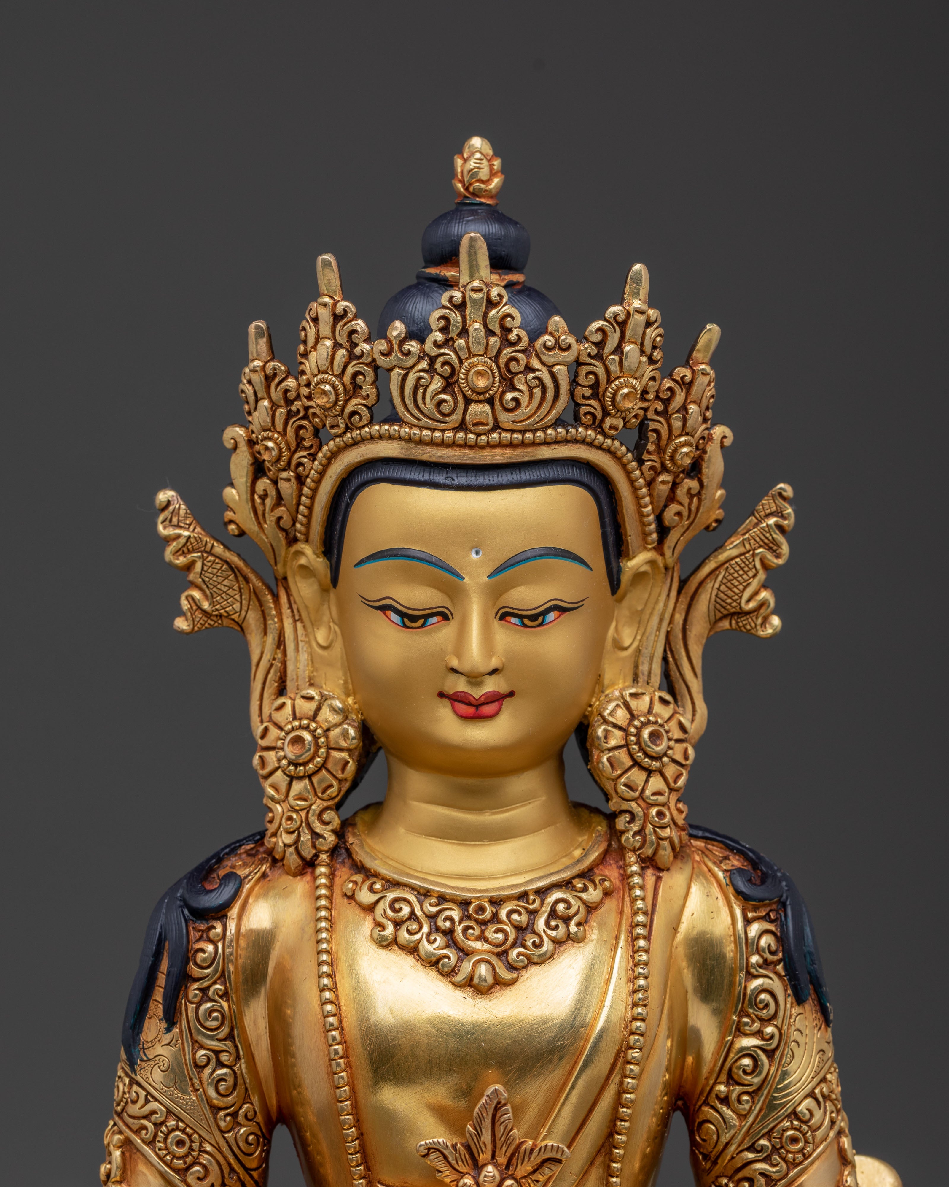 Guardian Amitayus Golden Statue | Blessings Figure
