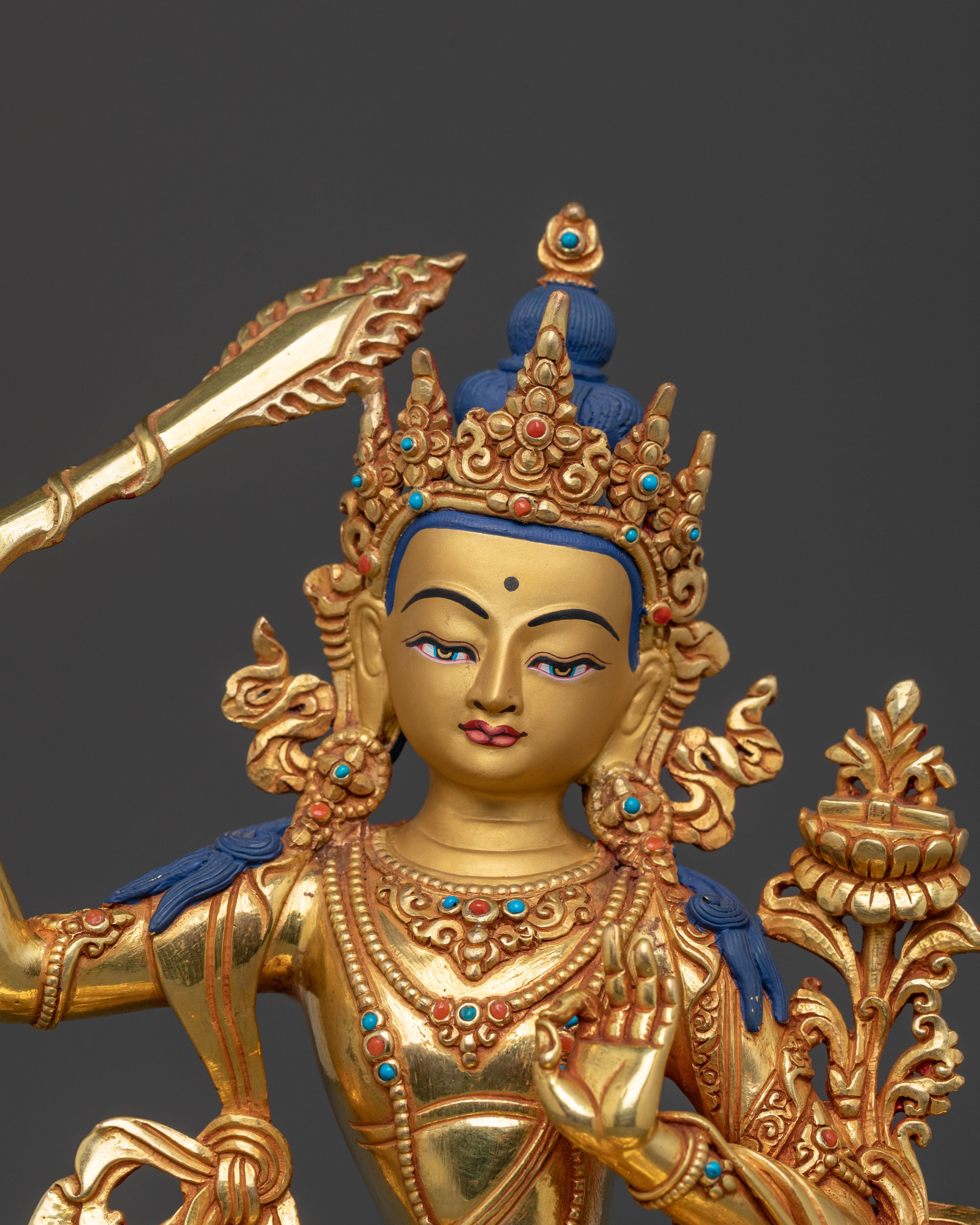Manjushri Buddhist Figure | Handcrafted Wisdom Deity