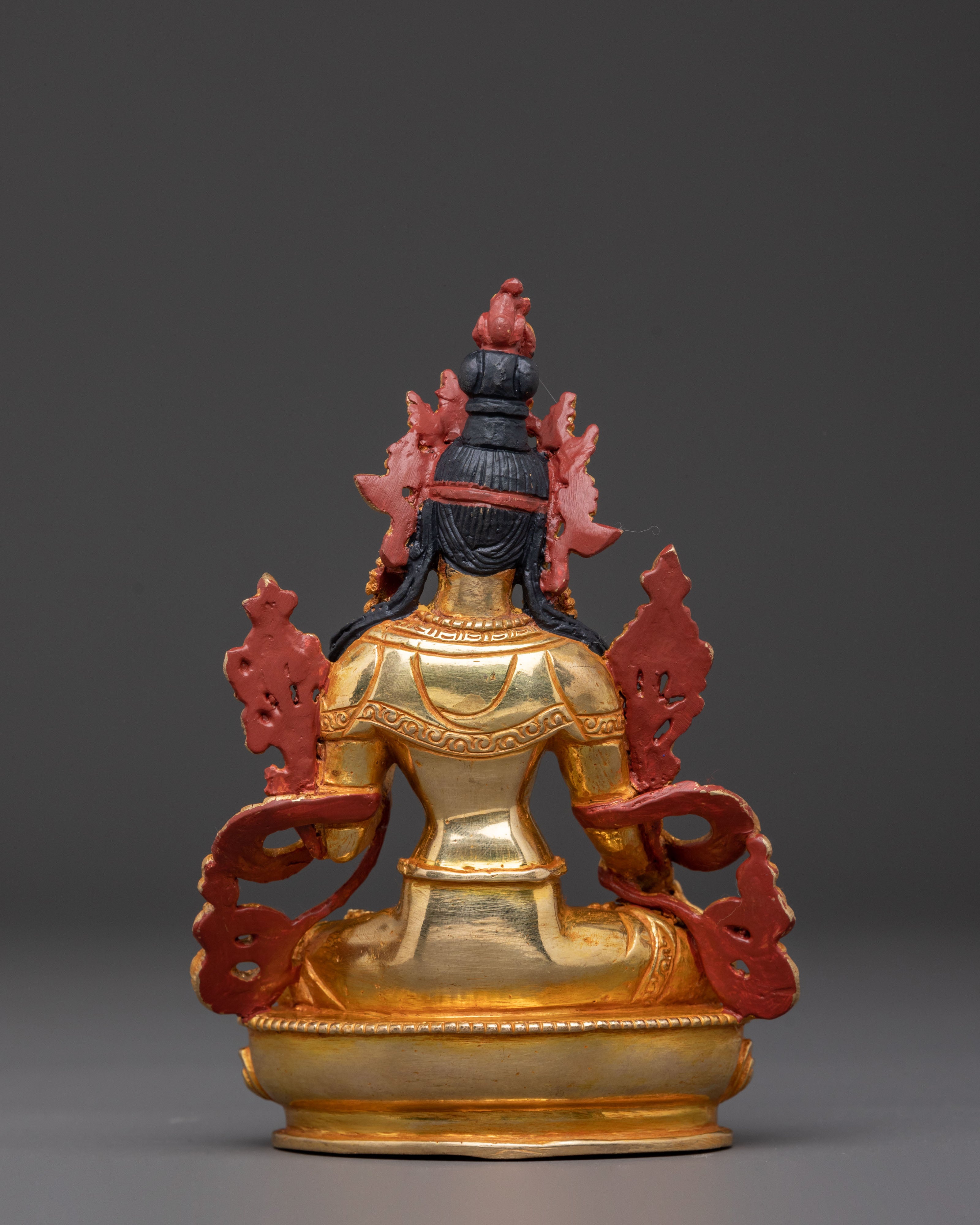White Tara Traditional Statue – Gilded Copper & Gemstone Art