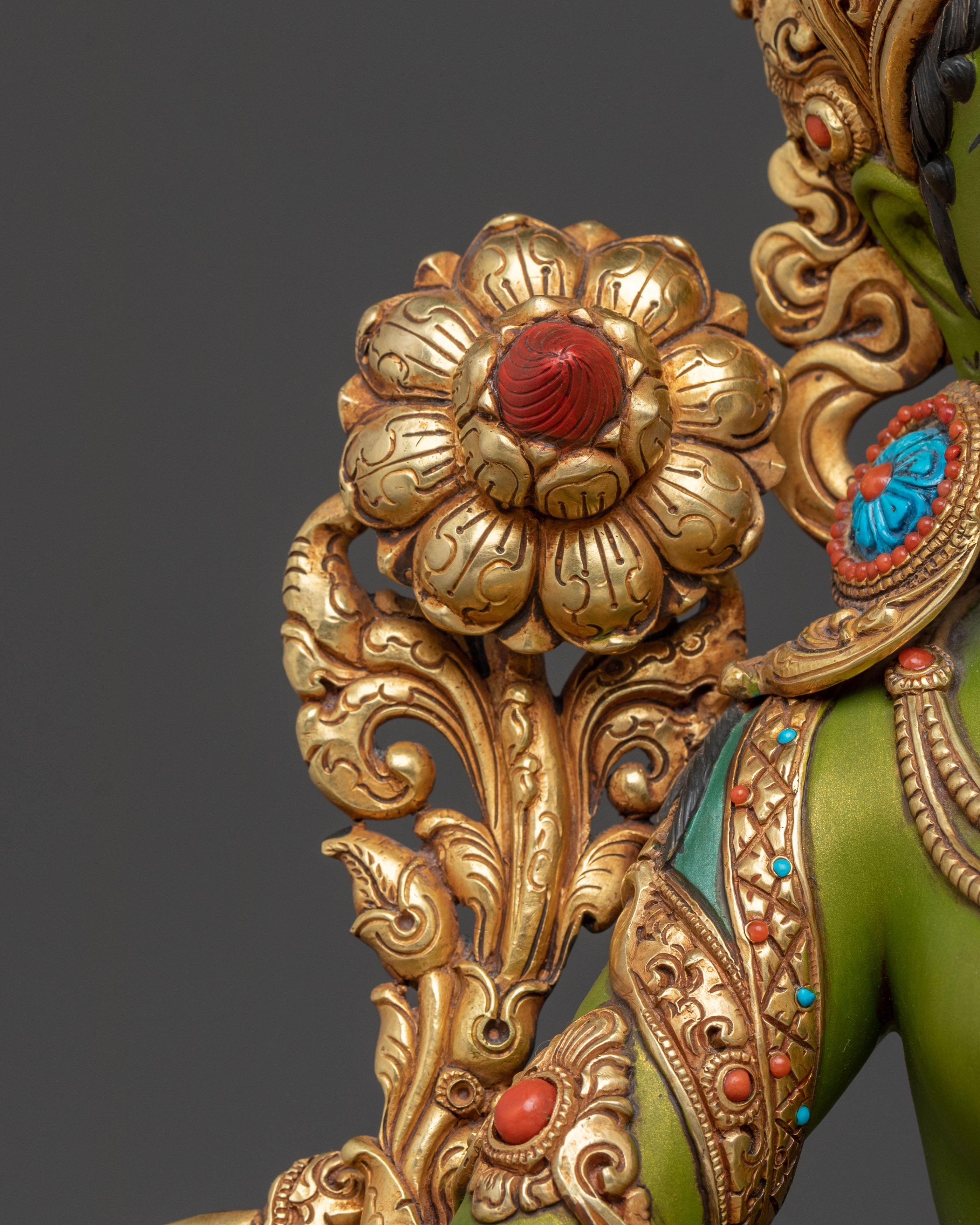 Buddhist Green Tara Compassion Statue | Meditation Altar Decor