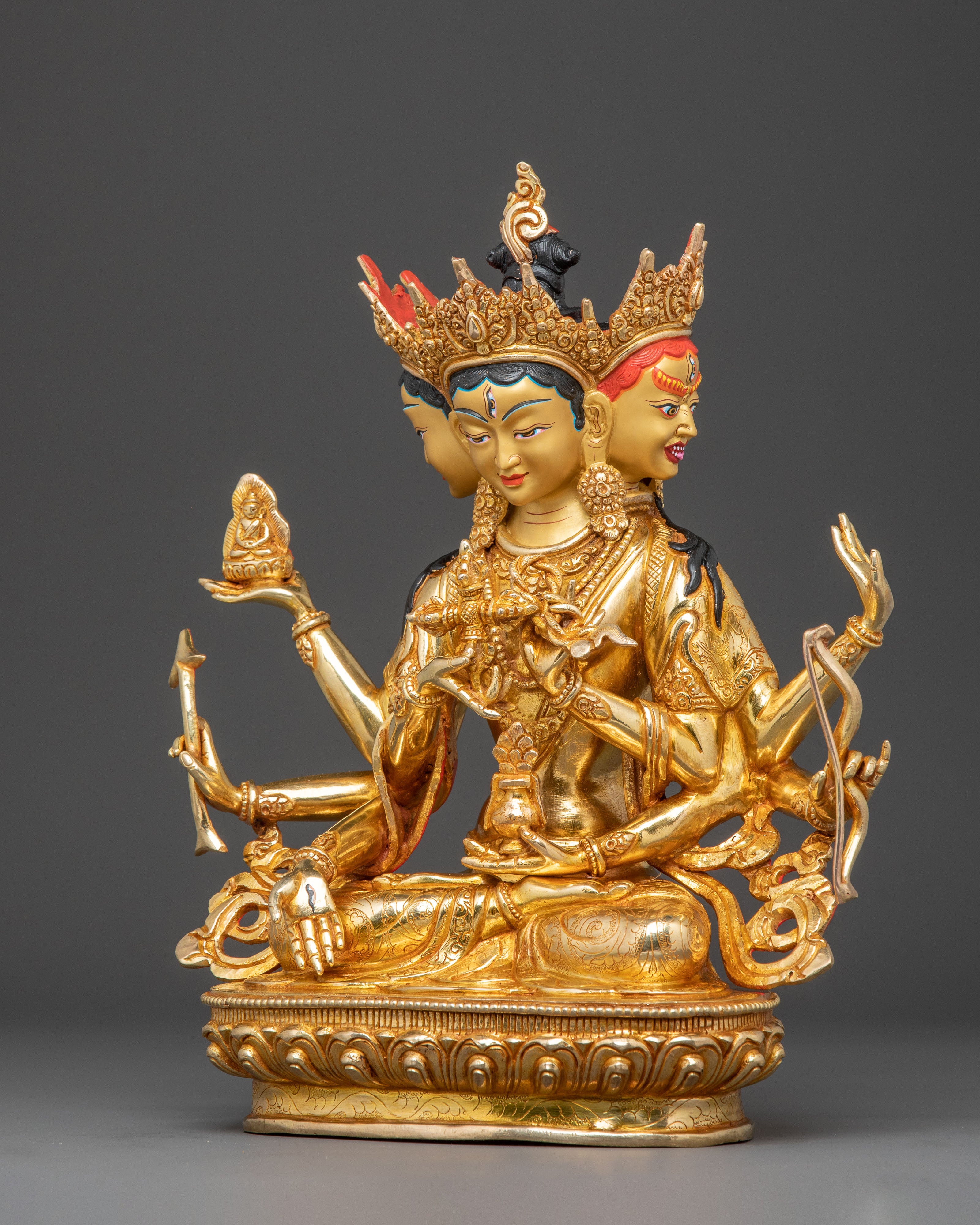 Namgyalma Spiritual Statue: Radiant 24K Gold Gilded Copper