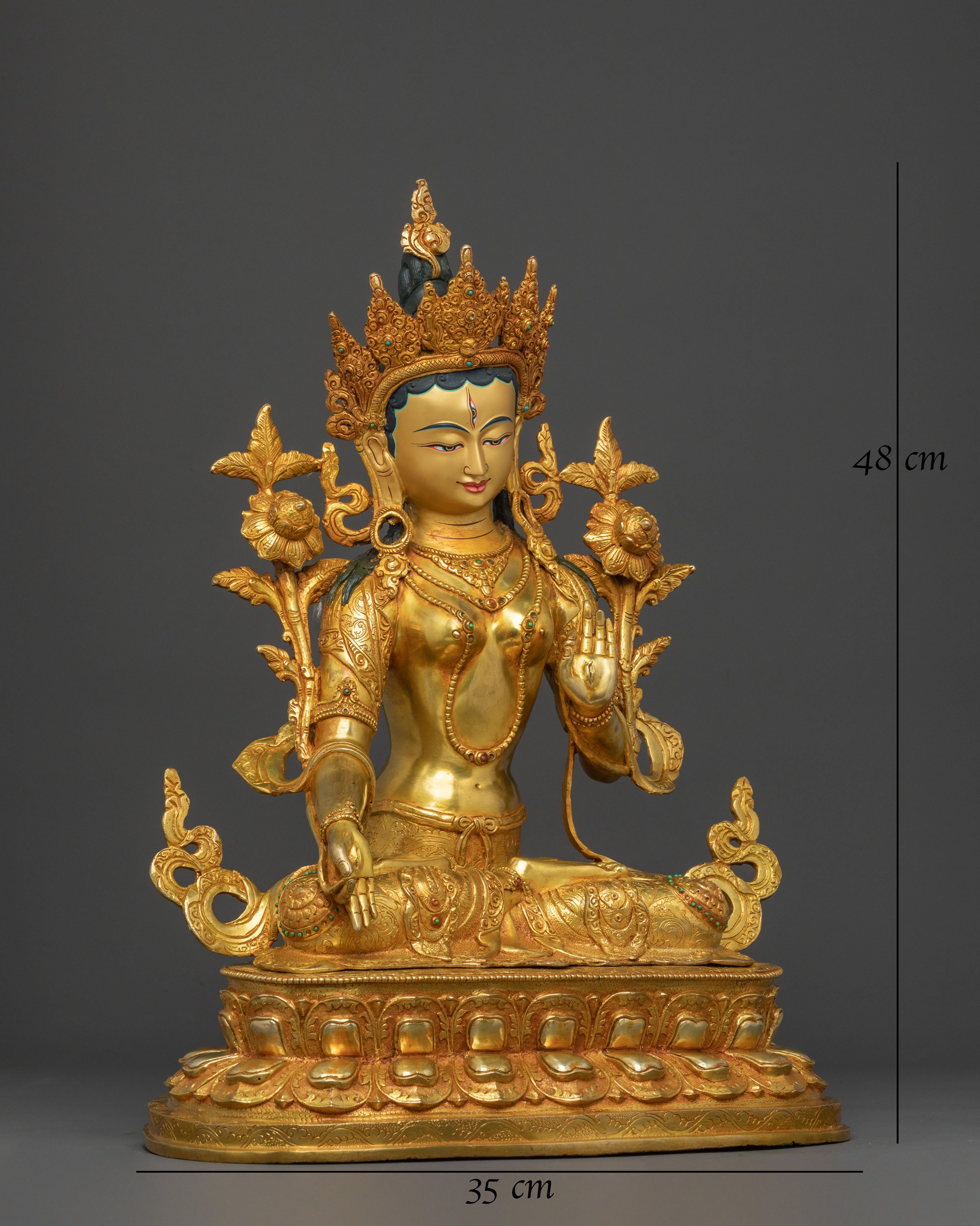 White Tara | Handcrafted 24K Gold Gilded Statue