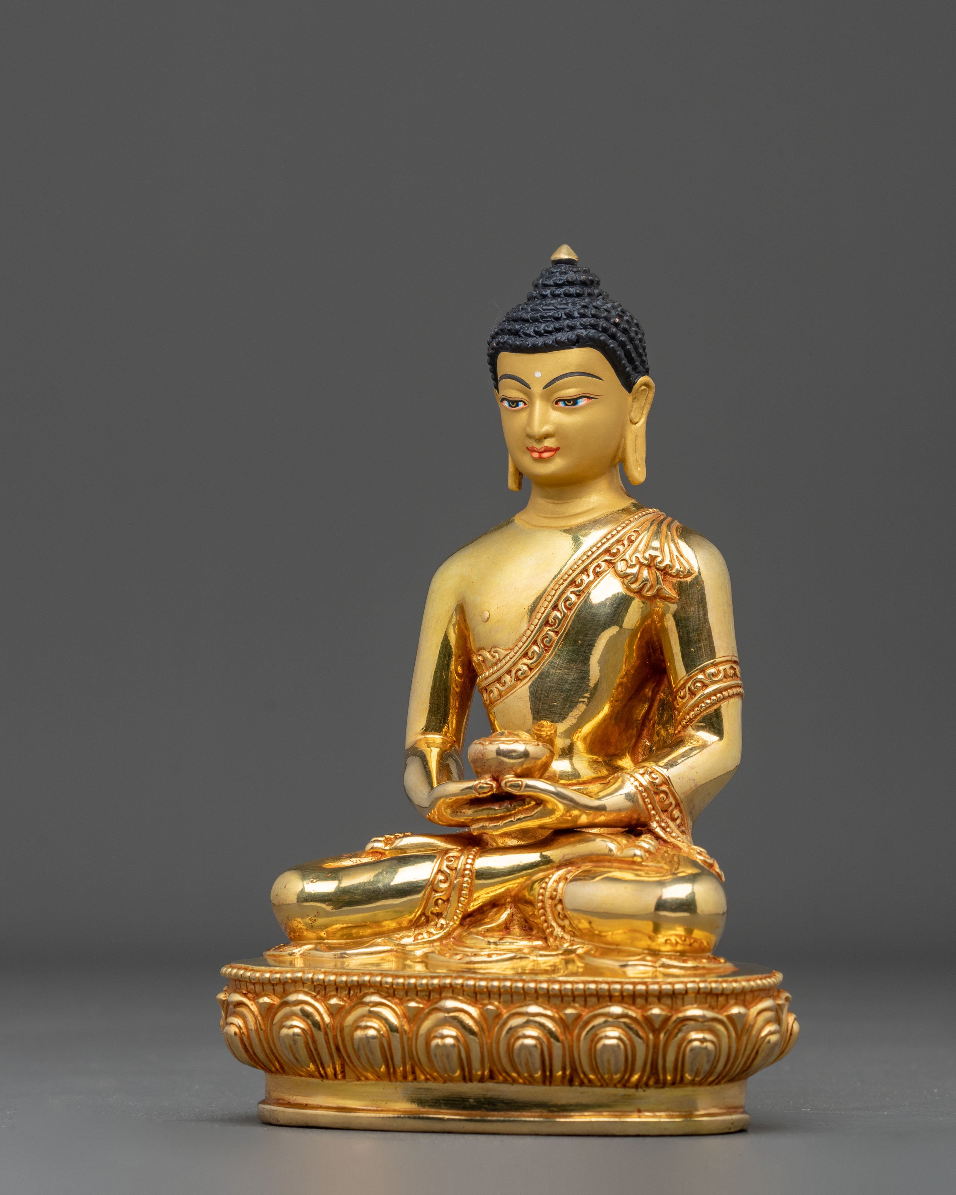 Amitabha Buddha Copper Statue | 24K Gold Gilded Figurine
