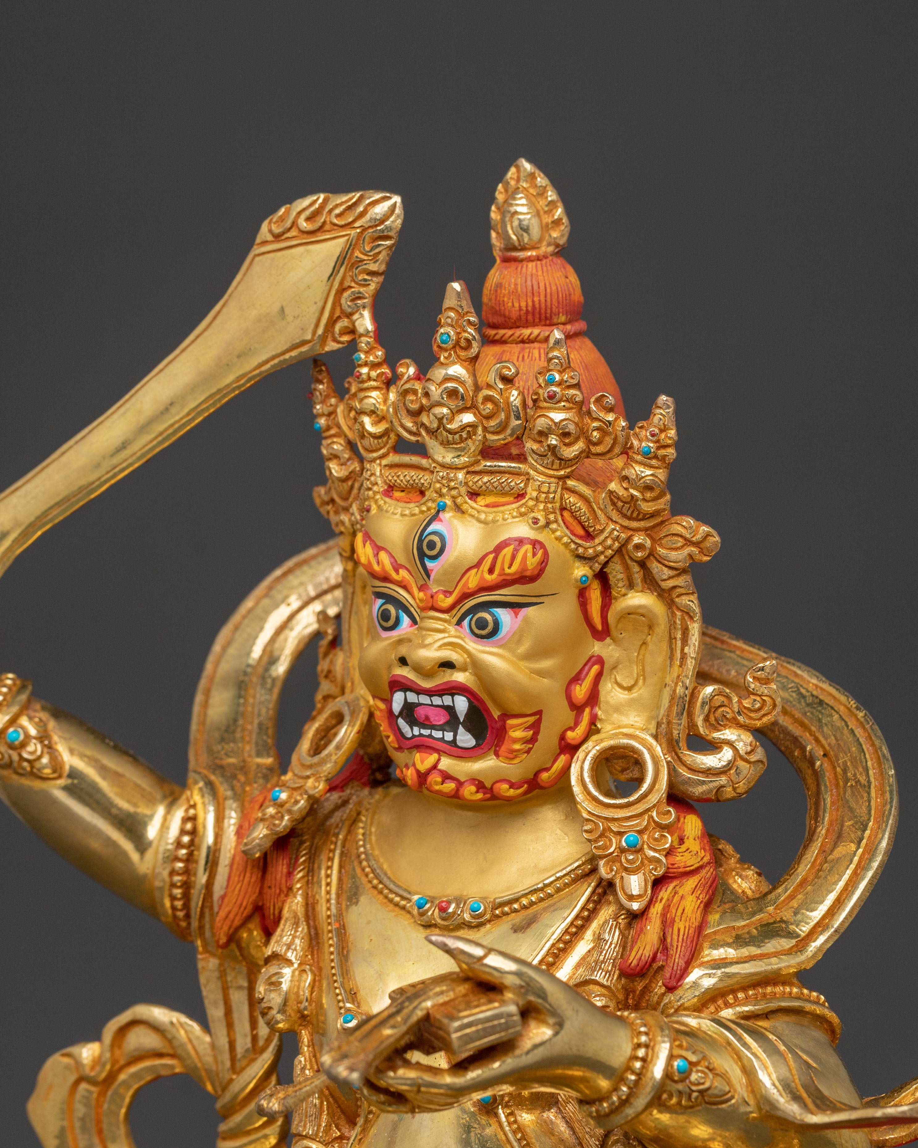 Black Manjushri Protection Sculpture | Wrathful Wisdom Deity