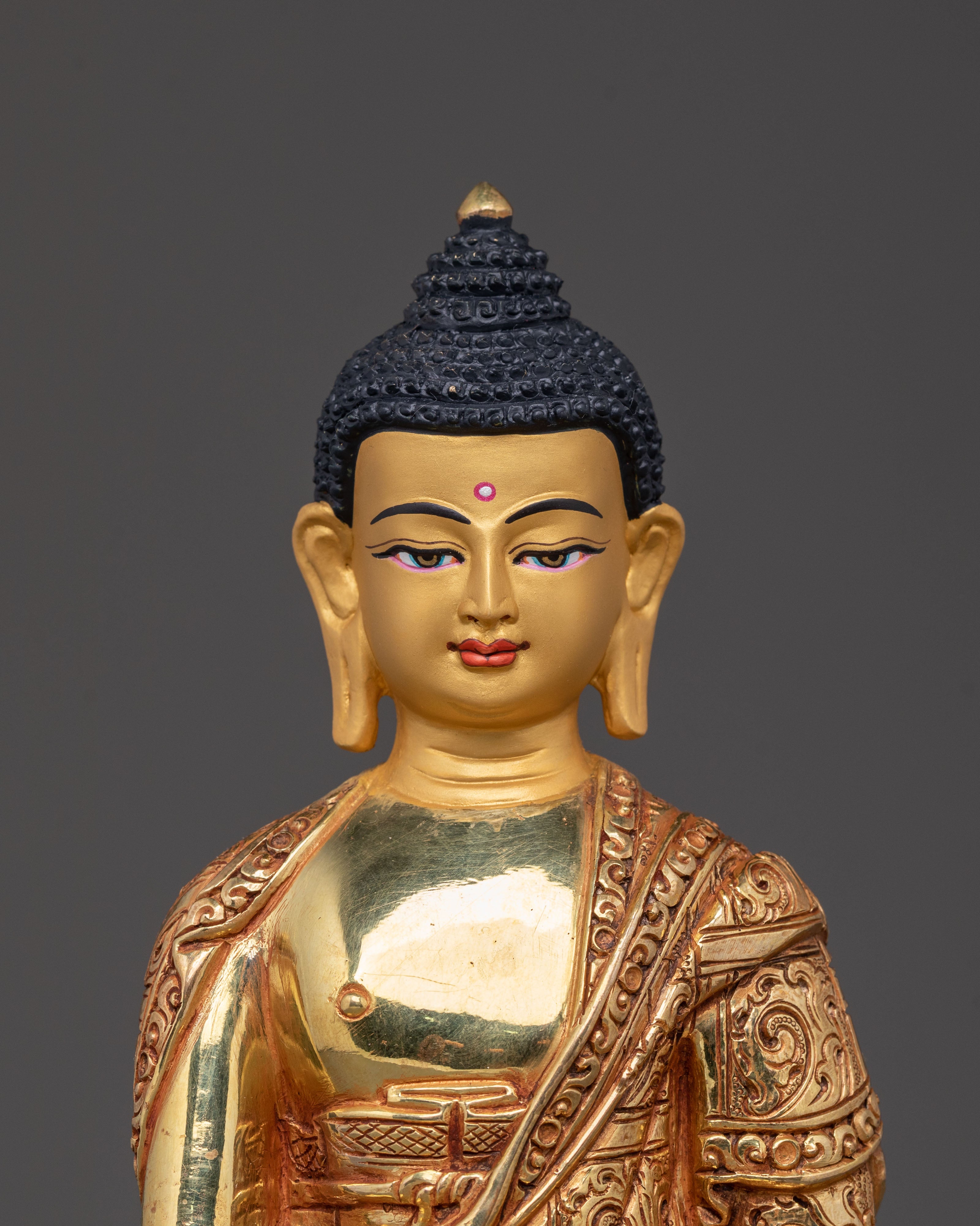 Spiritual Three Buddhas Golden Statue Set
