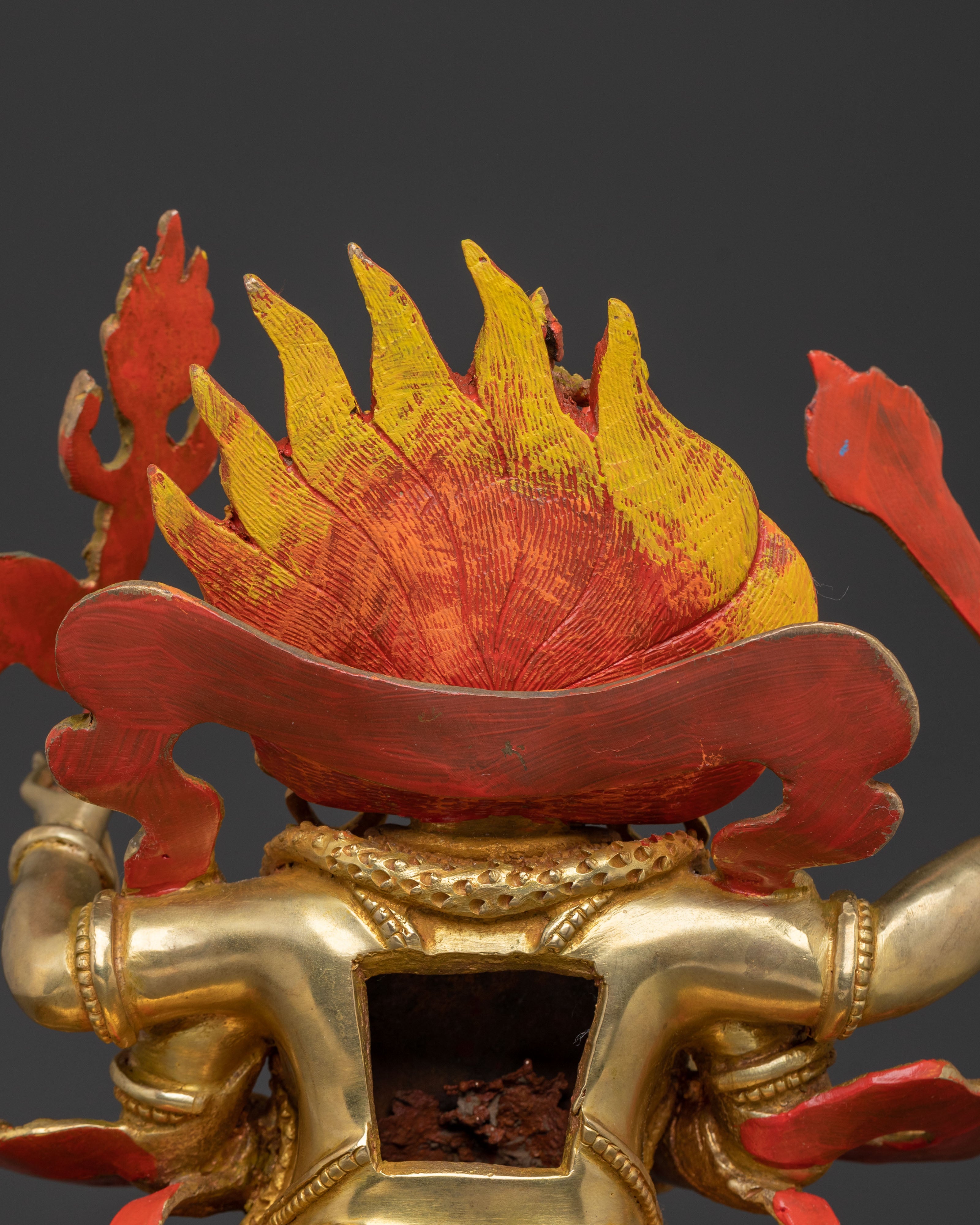 Four Armed Mahakala | Hand-Gilded Copper Statue