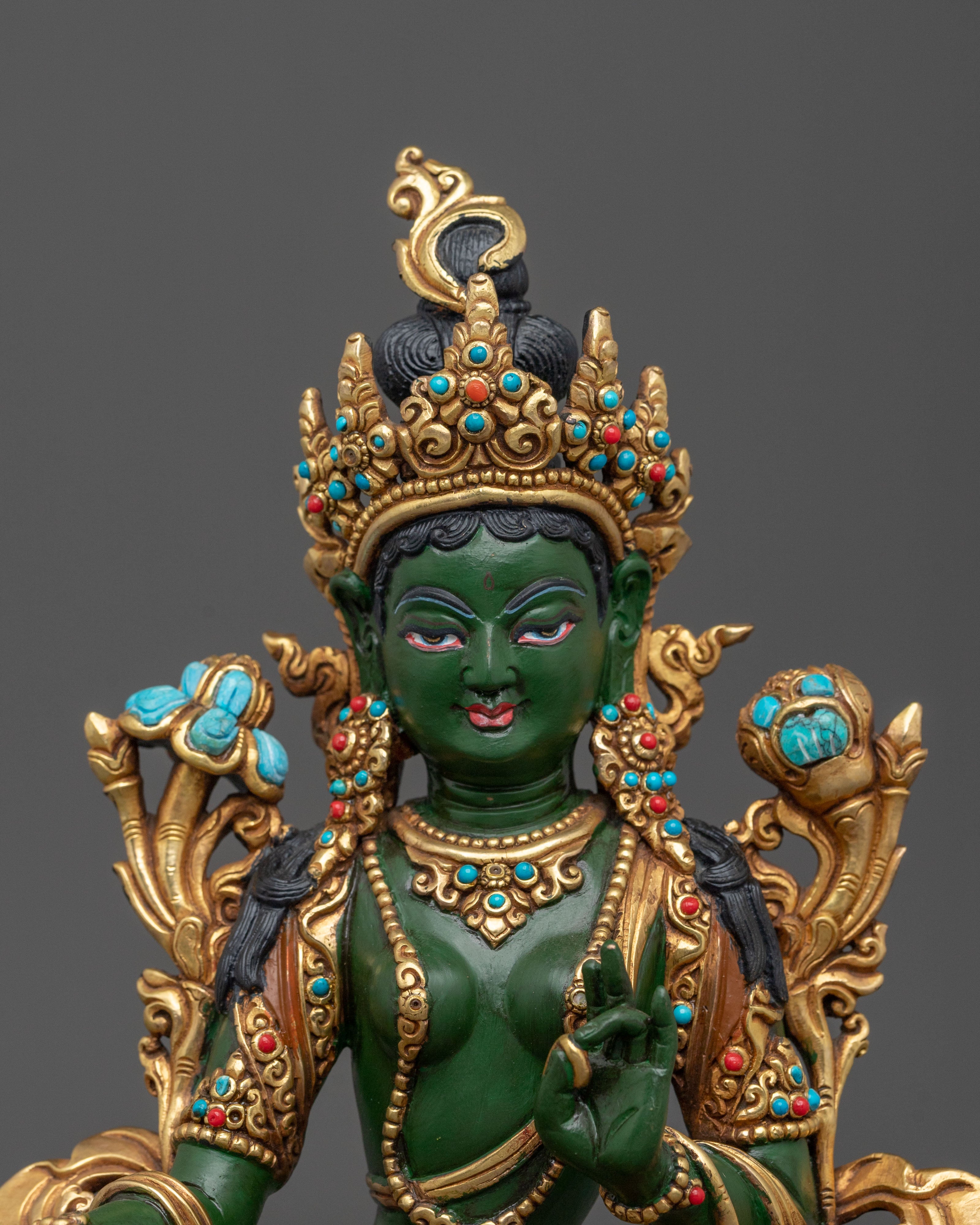 Tibetan Goddess Green Tara Statue | Home Decor