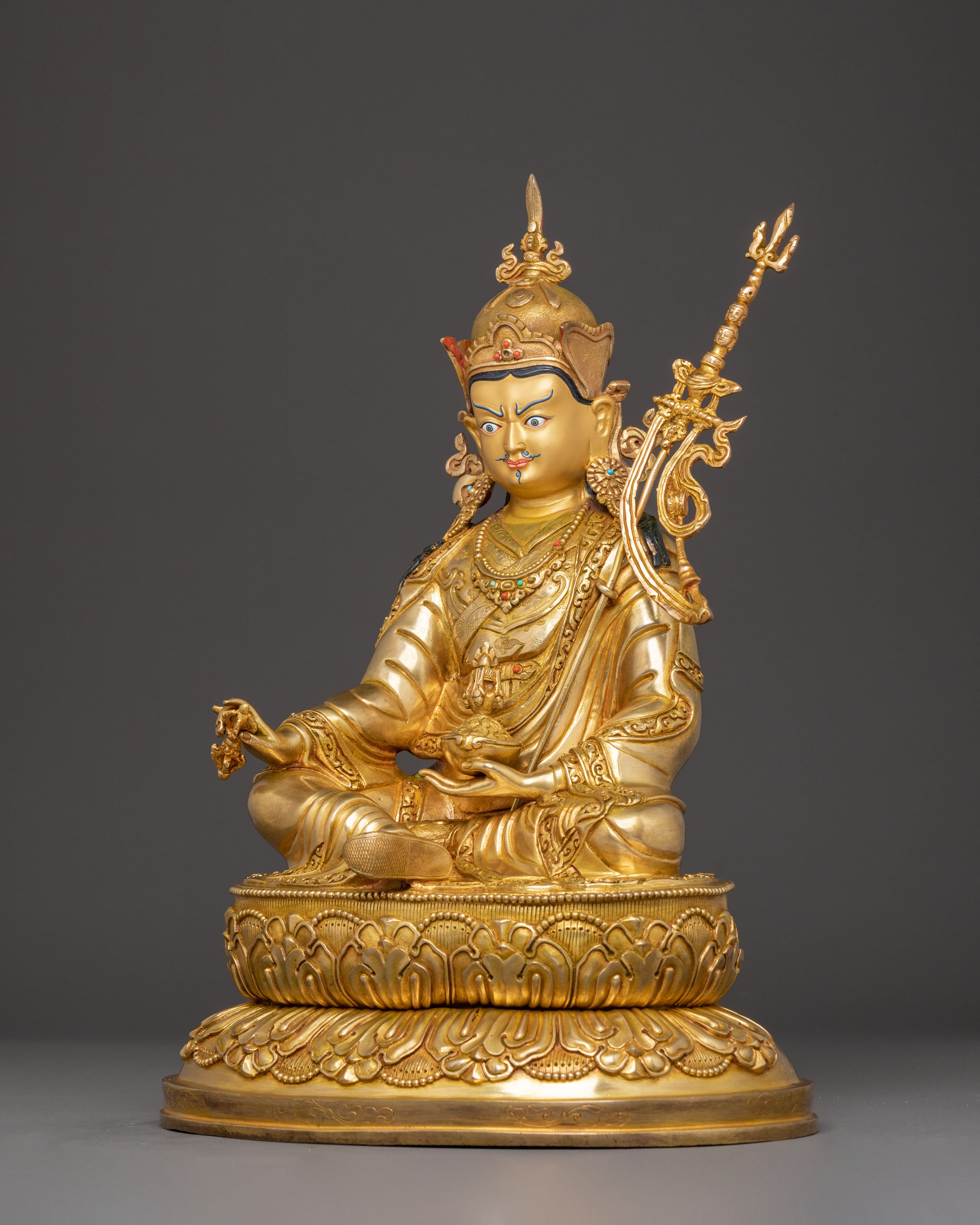 Himalayan Golden Guru Rinpoche Statue | A Sacred Legacy in 24K Gold
