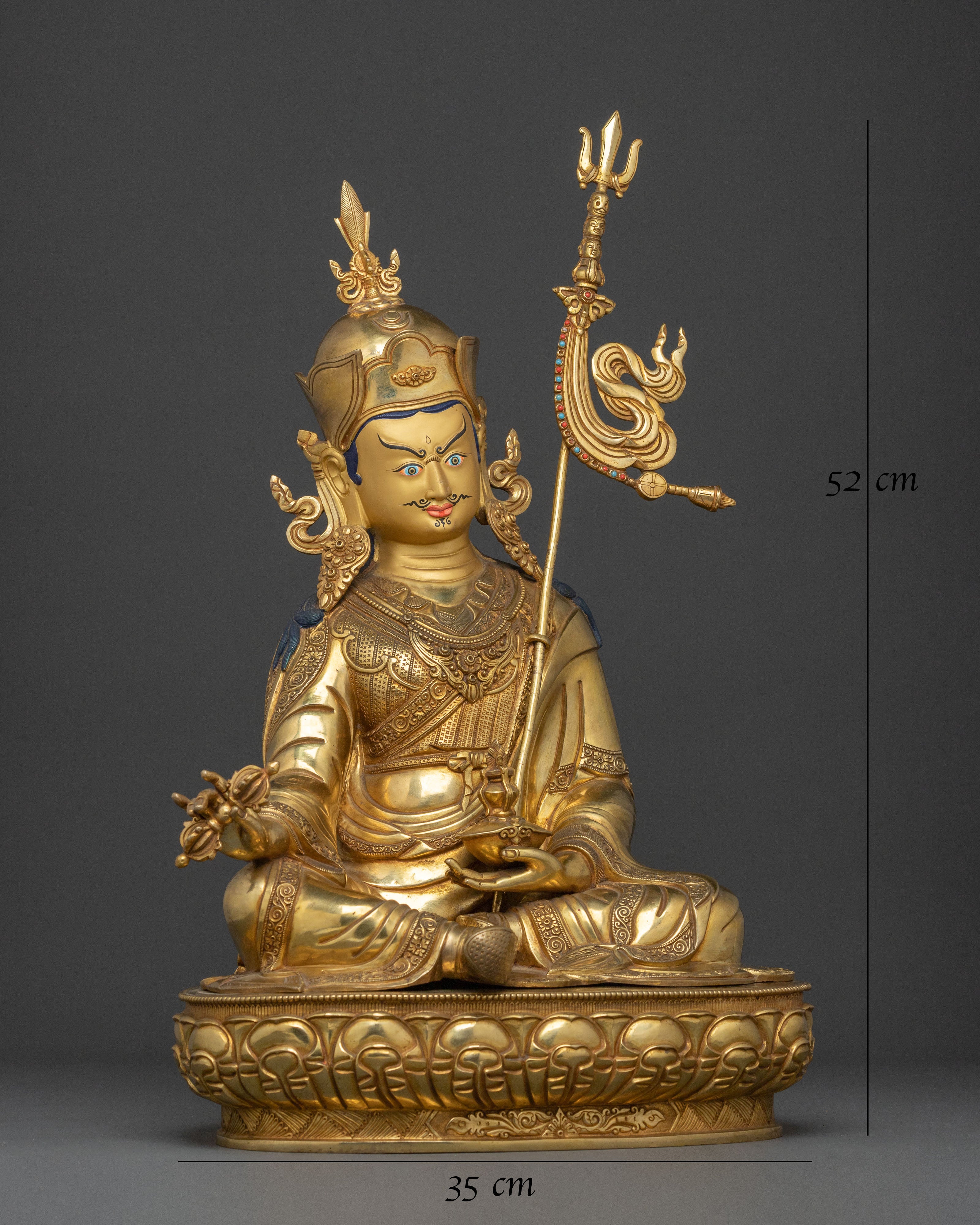 Padmasambhava Statue | 24K Gold Gilded Spiritual Icon