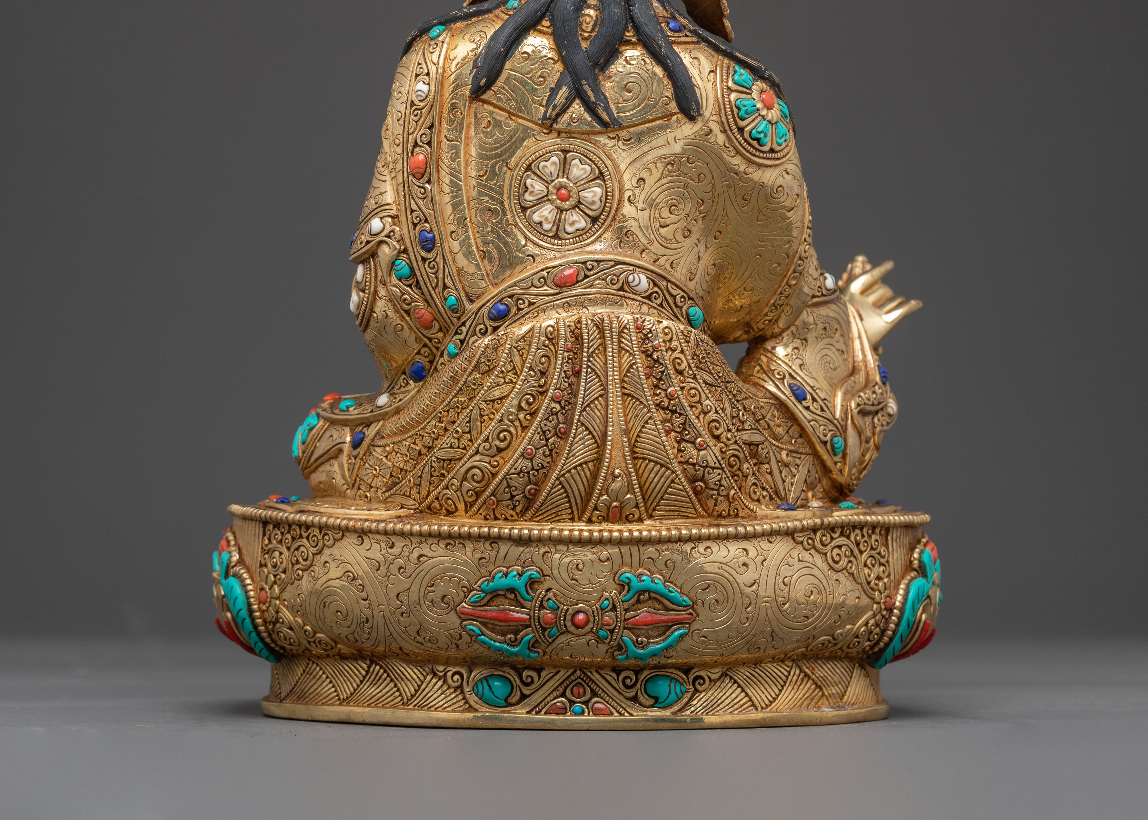 Guru Rinpoche Enlightened Statue: 24K Gold Gilded