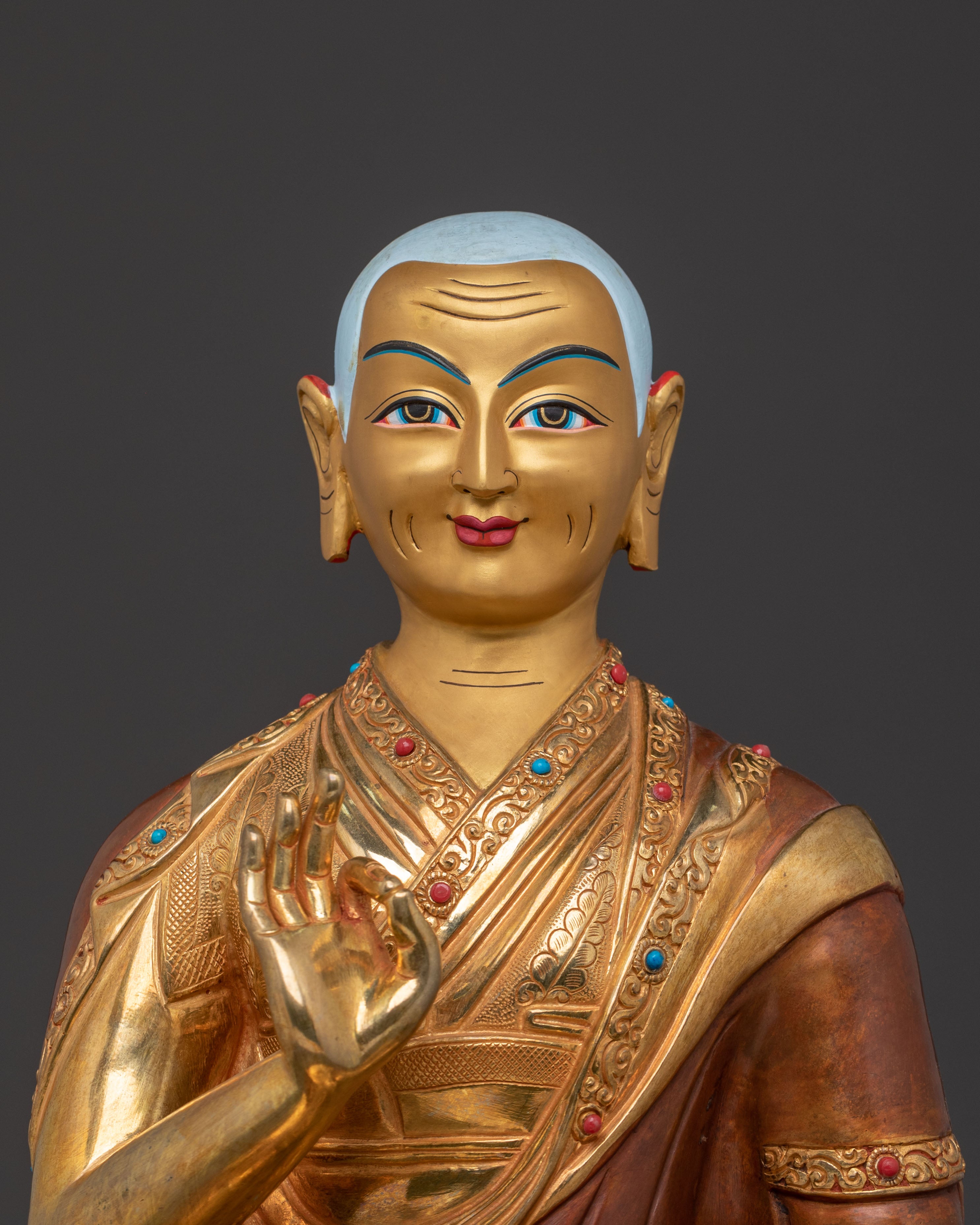 Handcrafted Tsongkhapa Traditional Statue with Disciples