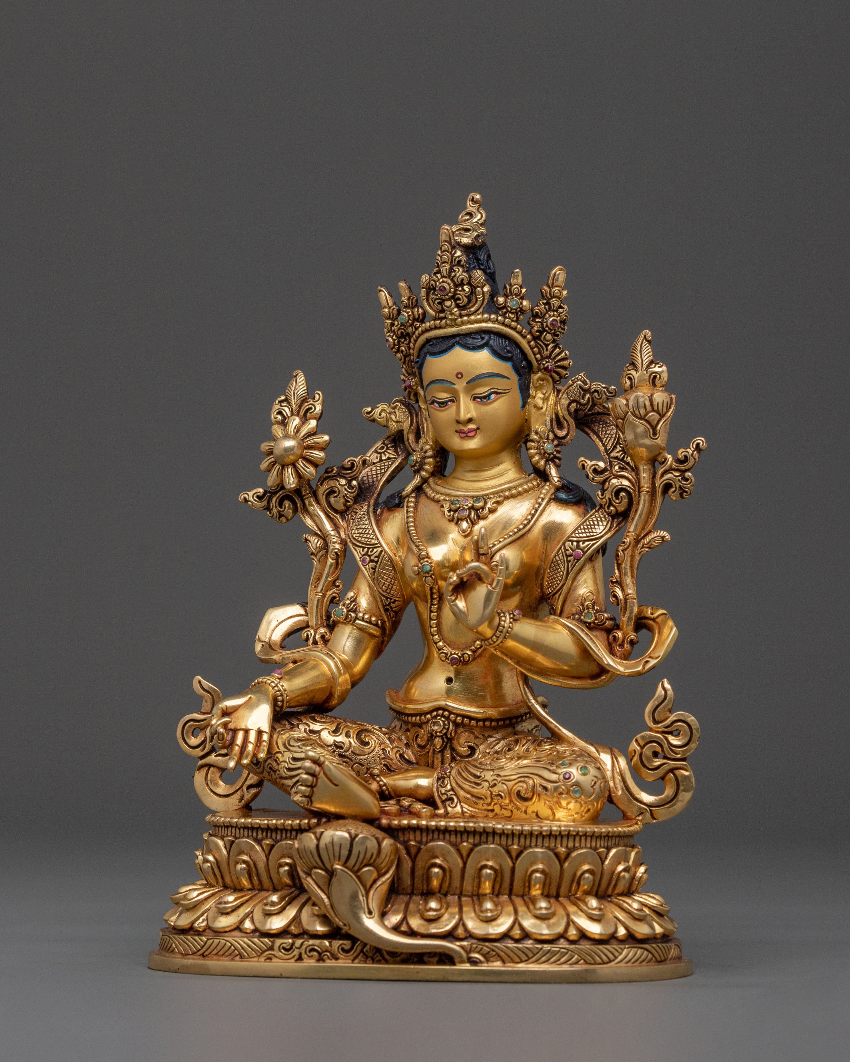Himalayan Green Tara Statue | Sacred Figurine