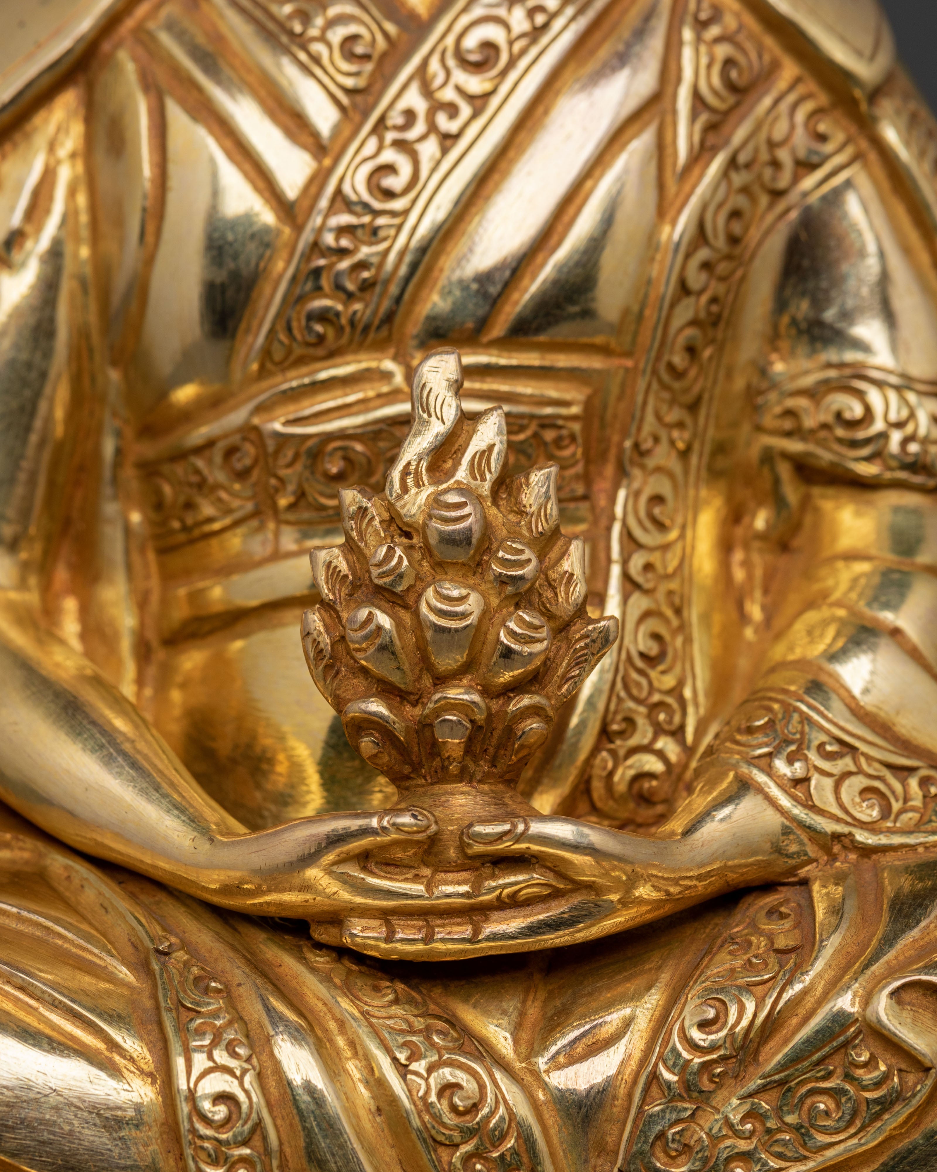 Gampopa Spiritual Sculpture: Tibetan Buddhist Master