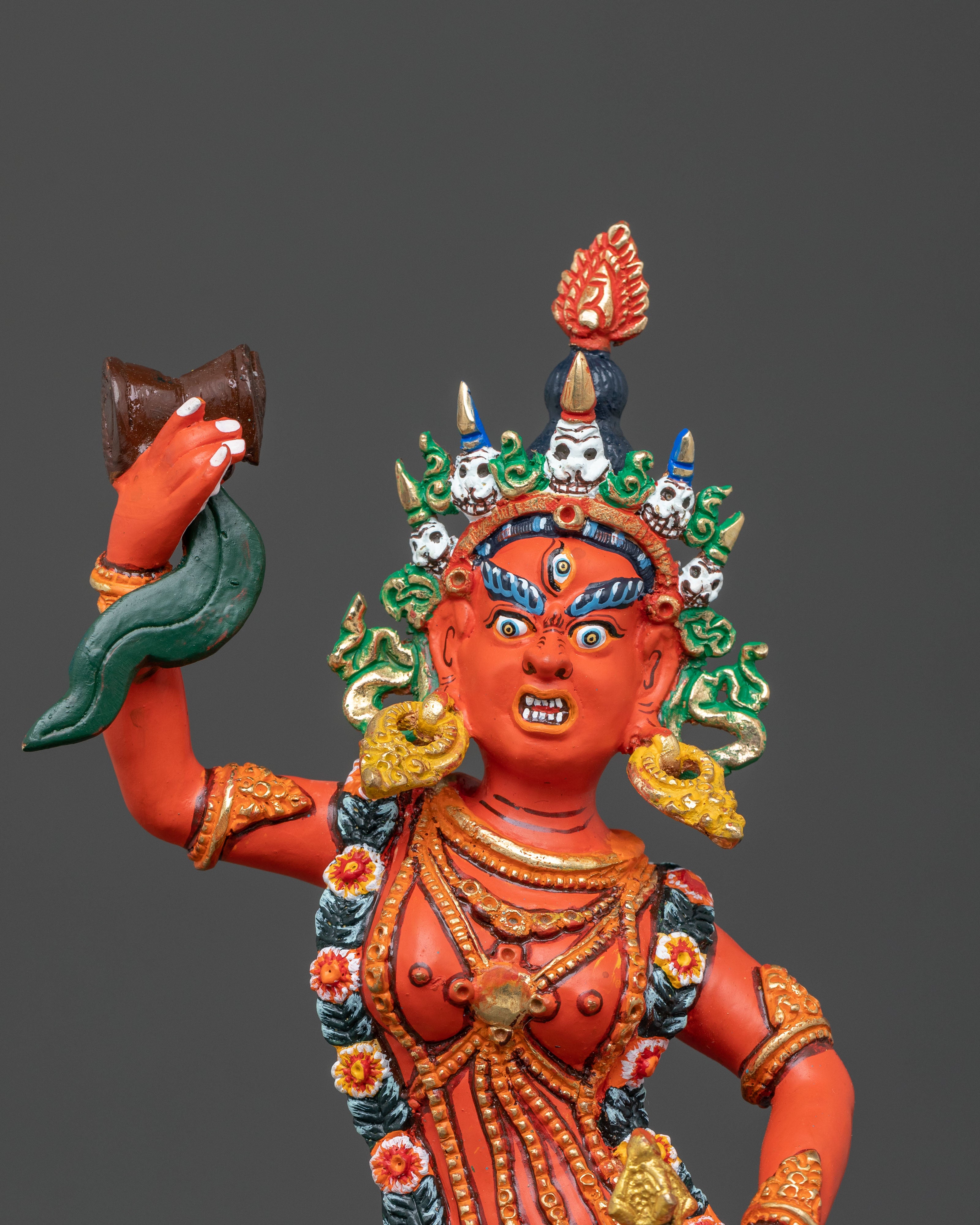 Buddhist Deity Damchen Gyalmo Statue