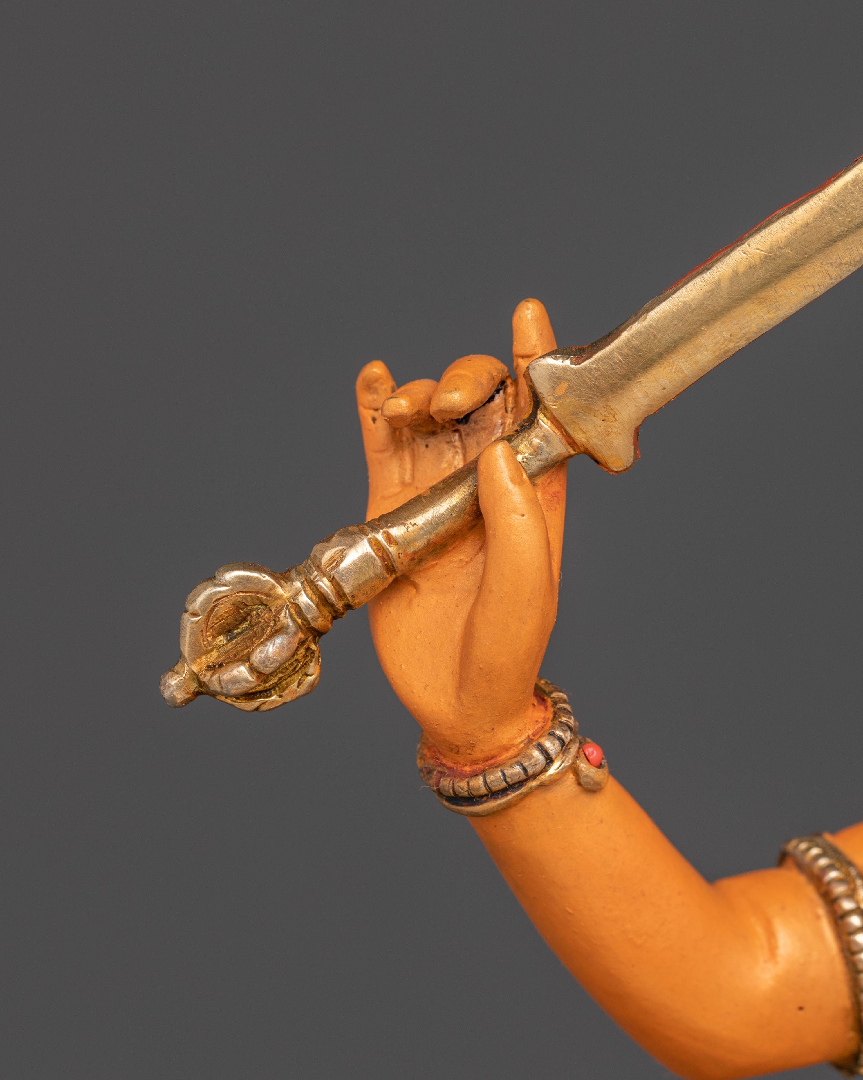 Spiritual Wisdom Deity Manjushri Statue on Throne | Handmade in Nepal