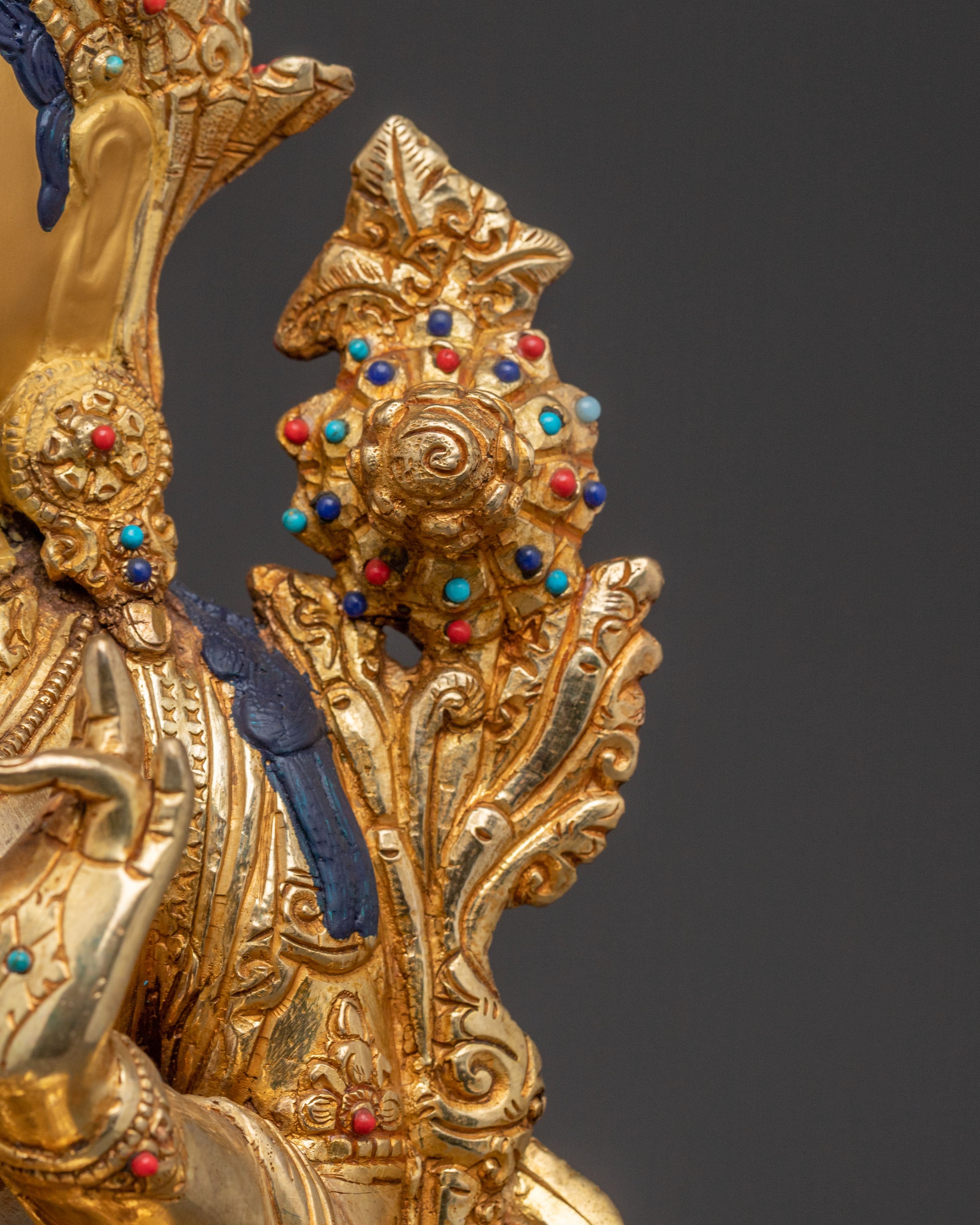 Guardian Green Tara Statue | 24K Gold Glided Alter Decor