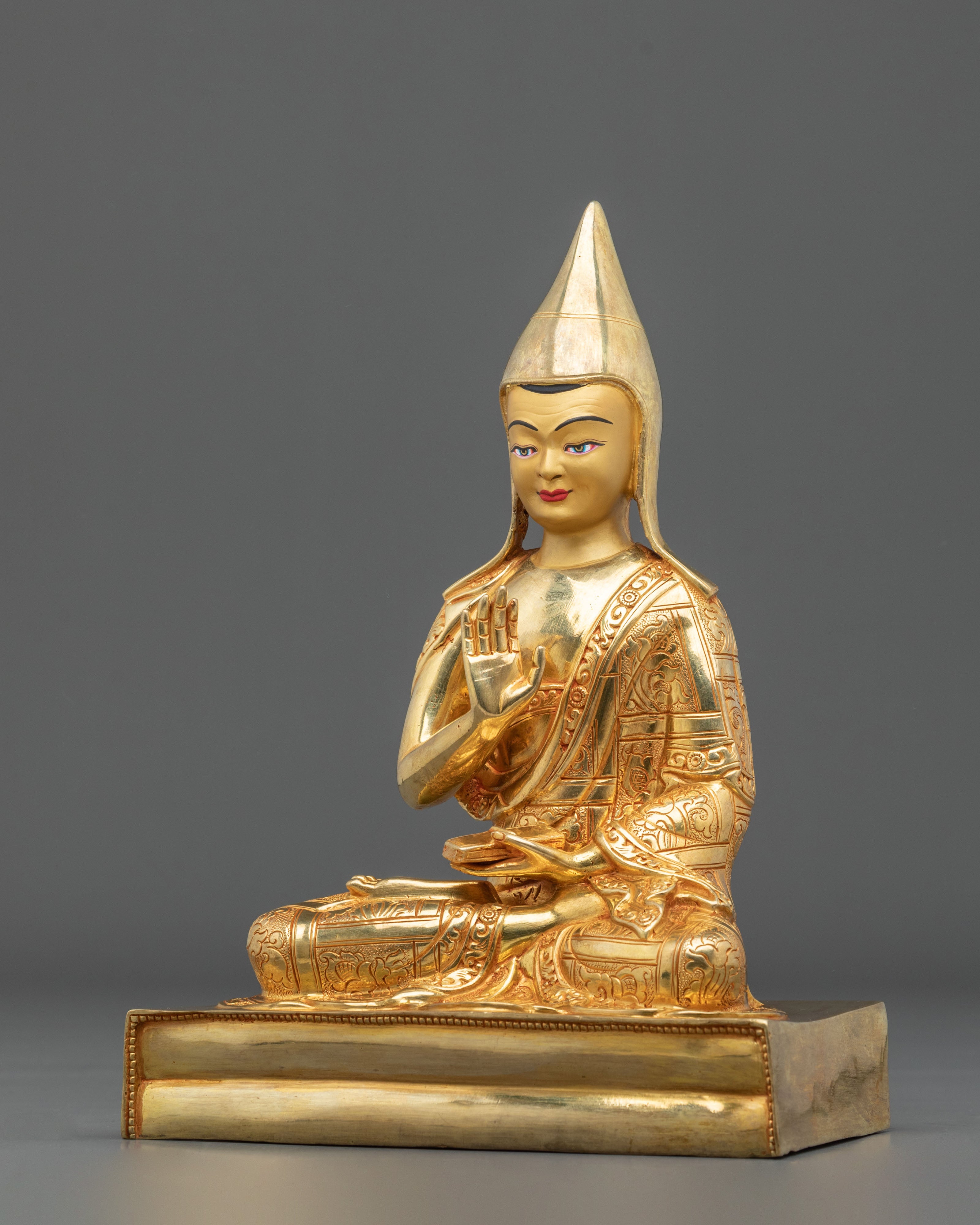 Santarakshita Statue | 24K Gold Gilded Figurine
