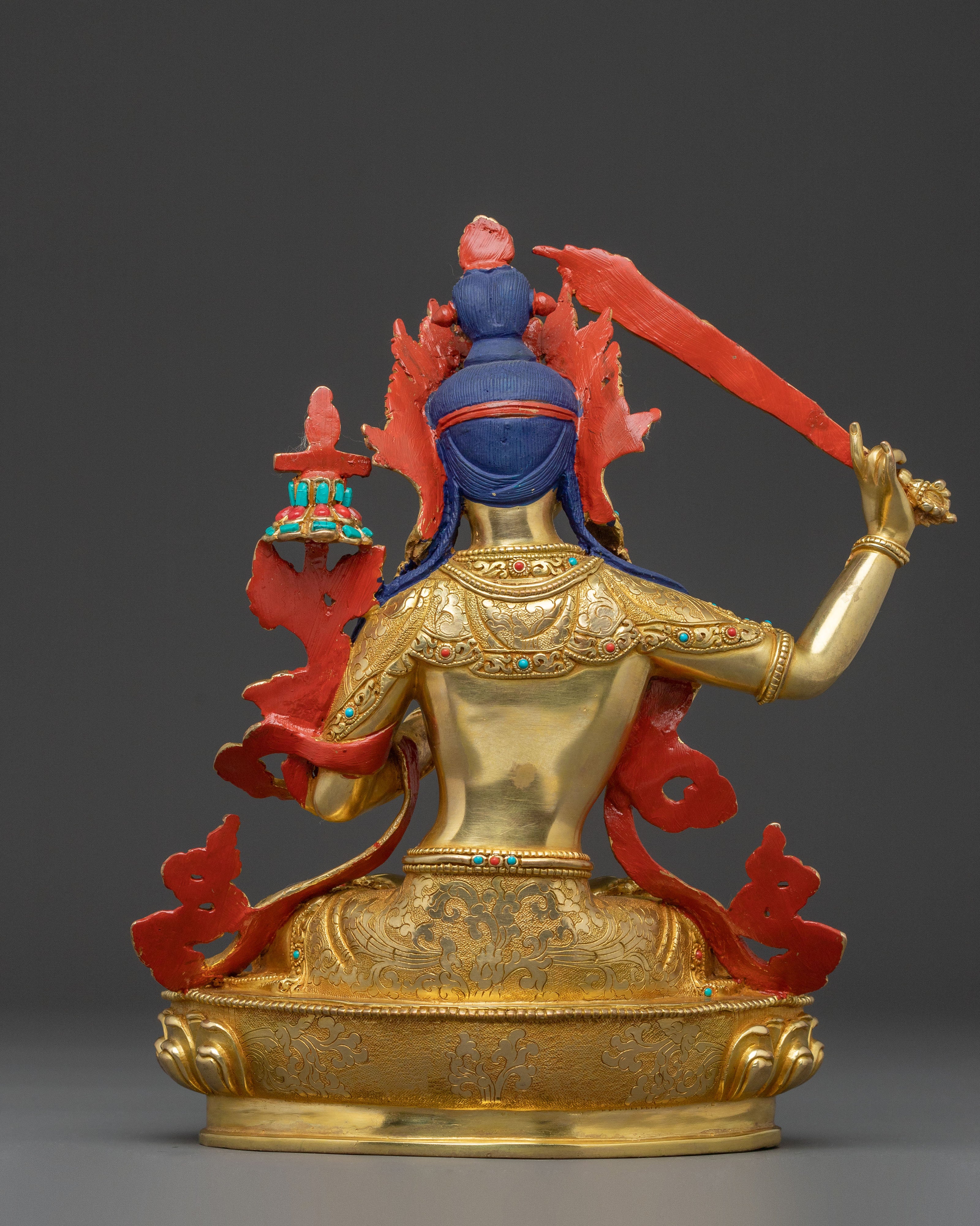 Manjushri Spiritual Statue: Gilded Wisdom